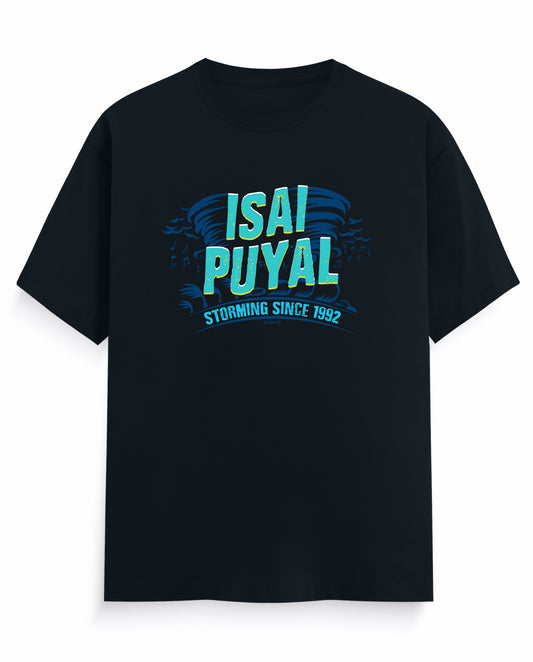Front view of ISAIPUYAL - Men's Regular Fit T-Shirt in navy blue.