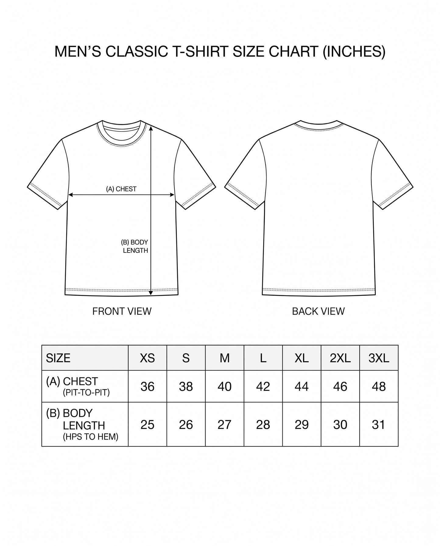 LOCHAK MOCHAK BOCHAK men's regular-fit t-shirt size chart with measurements.