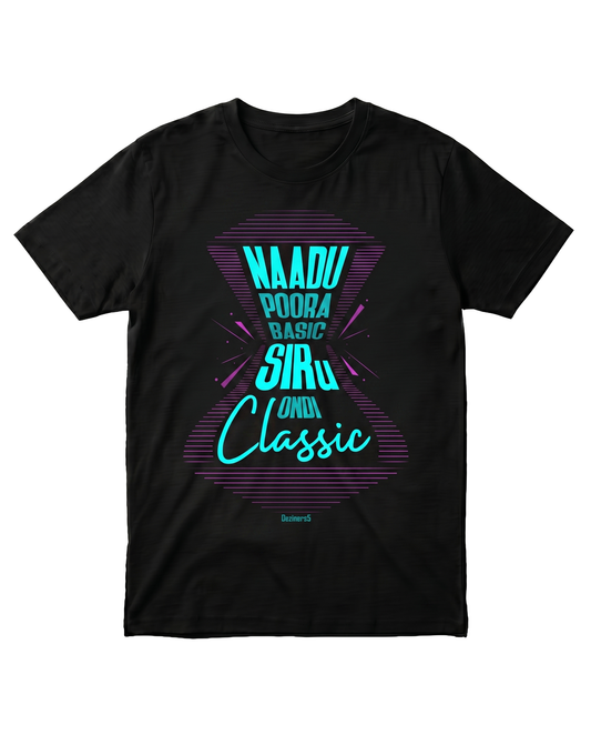 SIR ONDI CLASSIC men's regular-fit t-shirt in black featuring a typography and graphic design inspired by confidence and individuality.