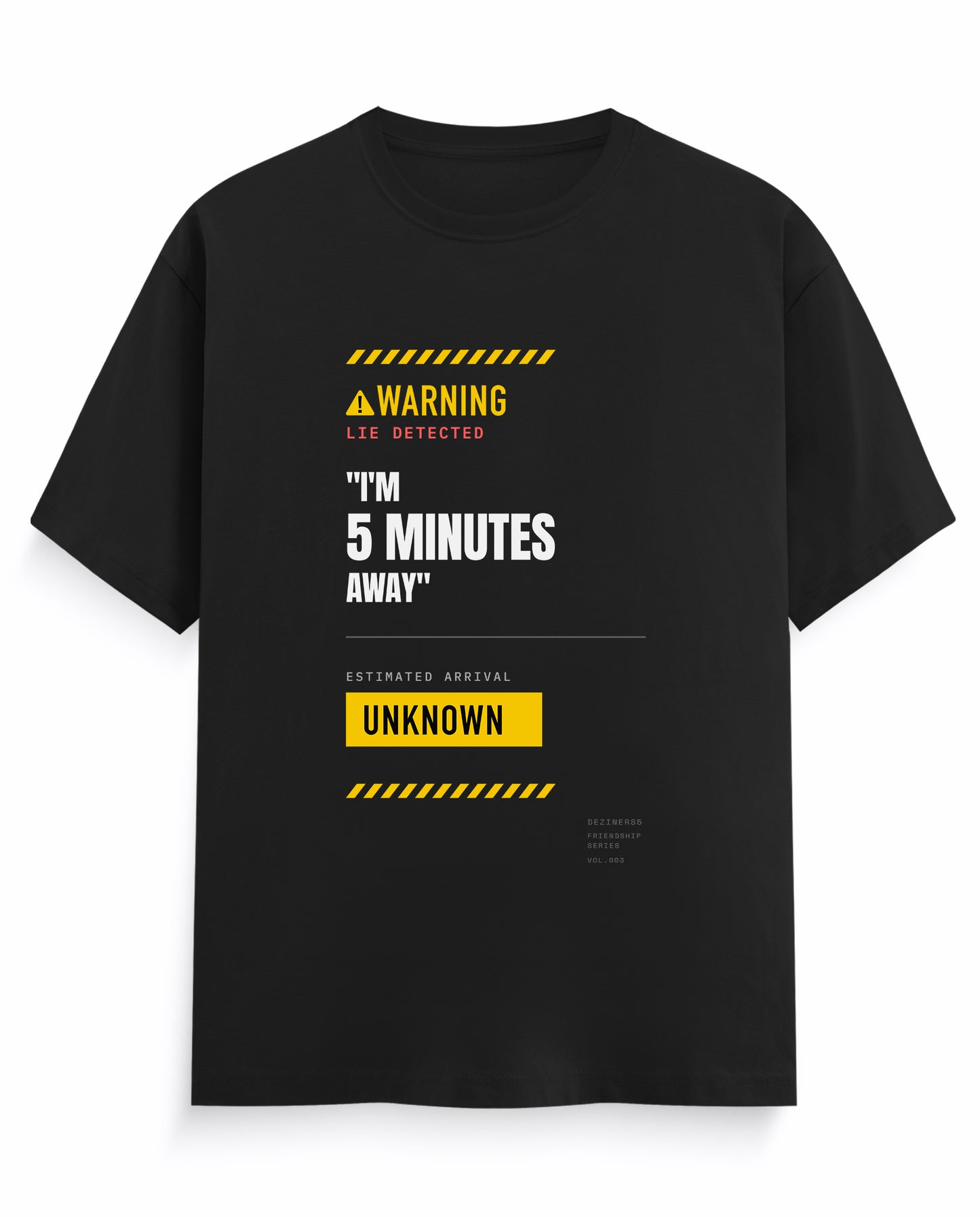 5 MINS AWAY men's regular-fit t-shirt in black.
