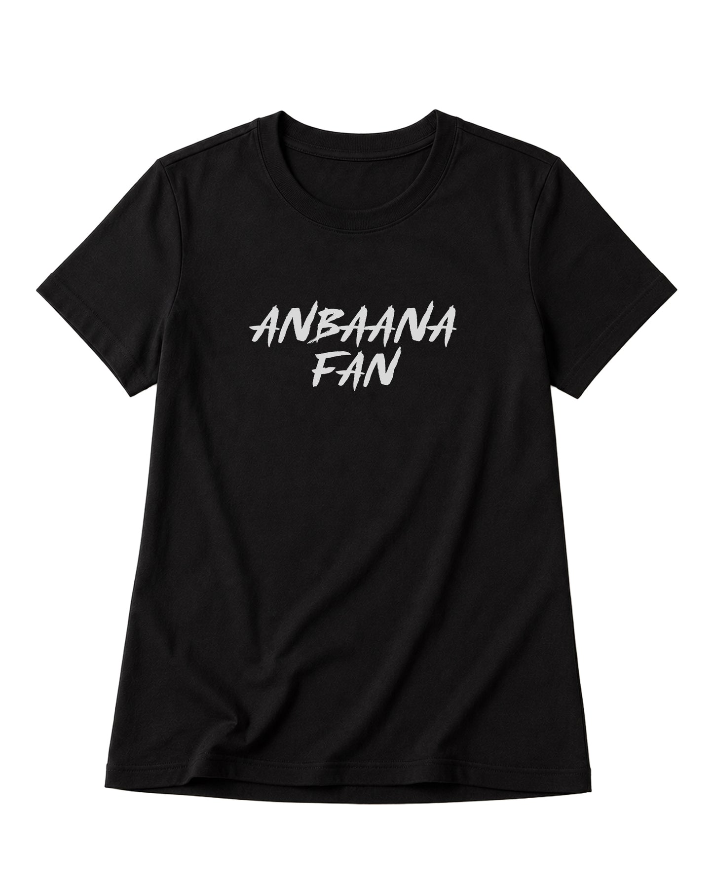 ANBAANA FAN women's regular-fit t-shirt in black.