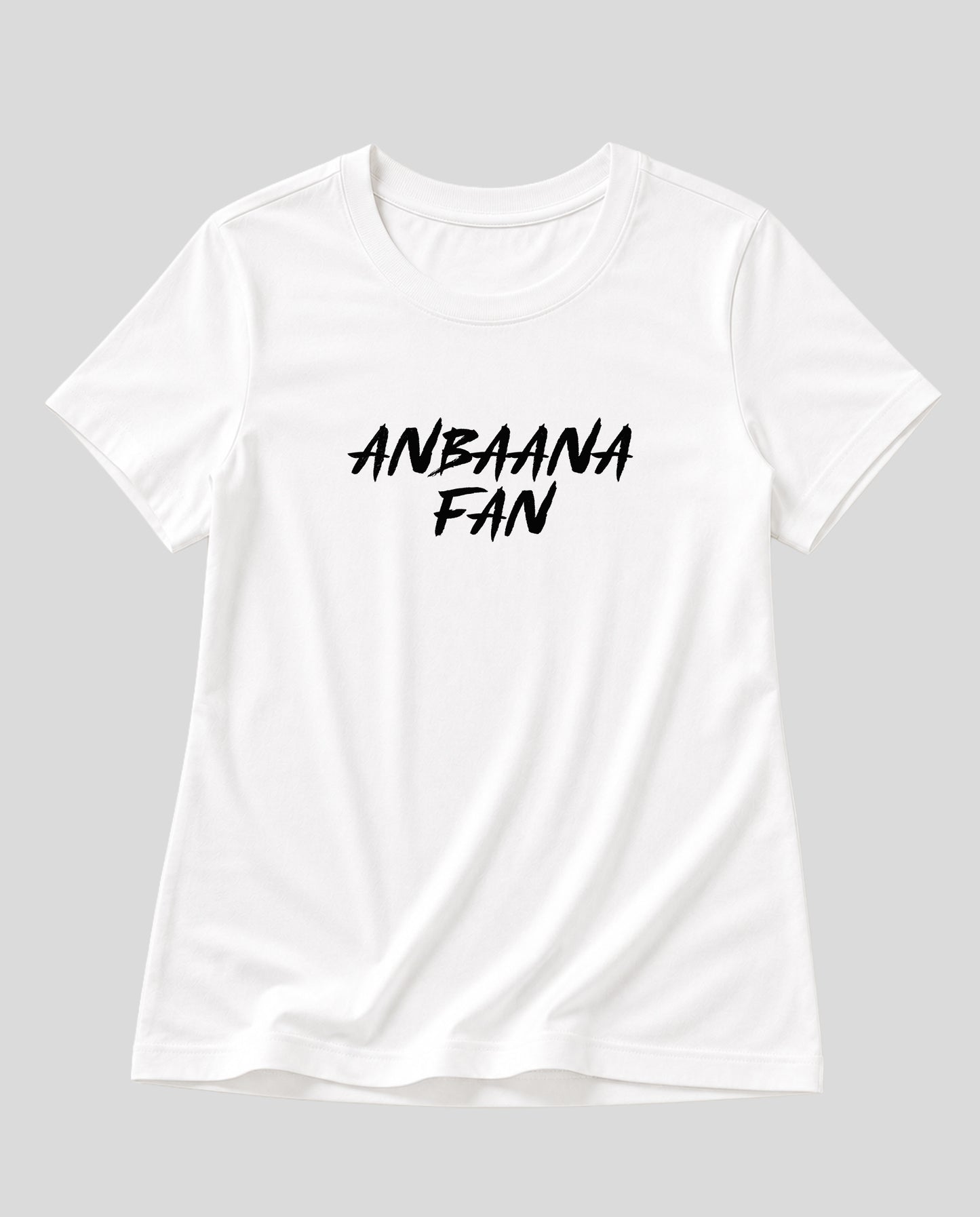 ANBAANA FAN women's regular-fit t-shirt in white.