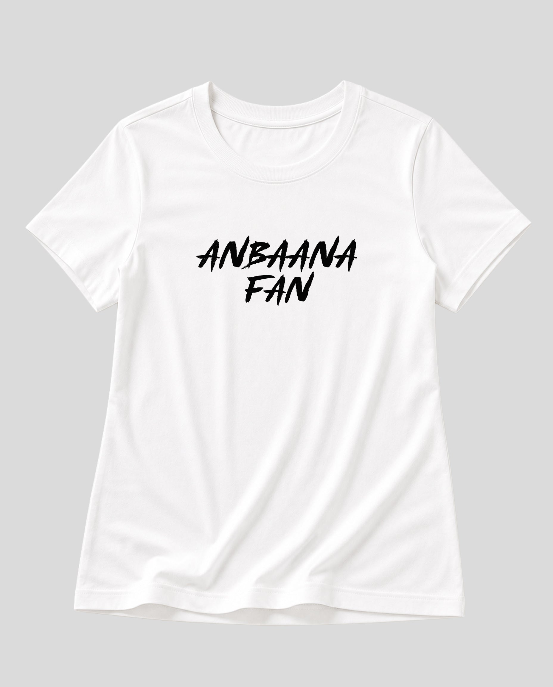 ANBAANA FAN women's regular-fit t-shirt in white.
