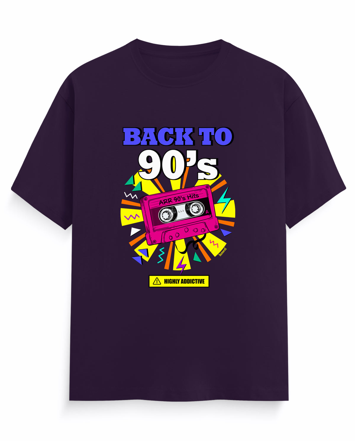 Front view of ARR 90S HITS - Men's Regular Fit T-Shirt in purple.