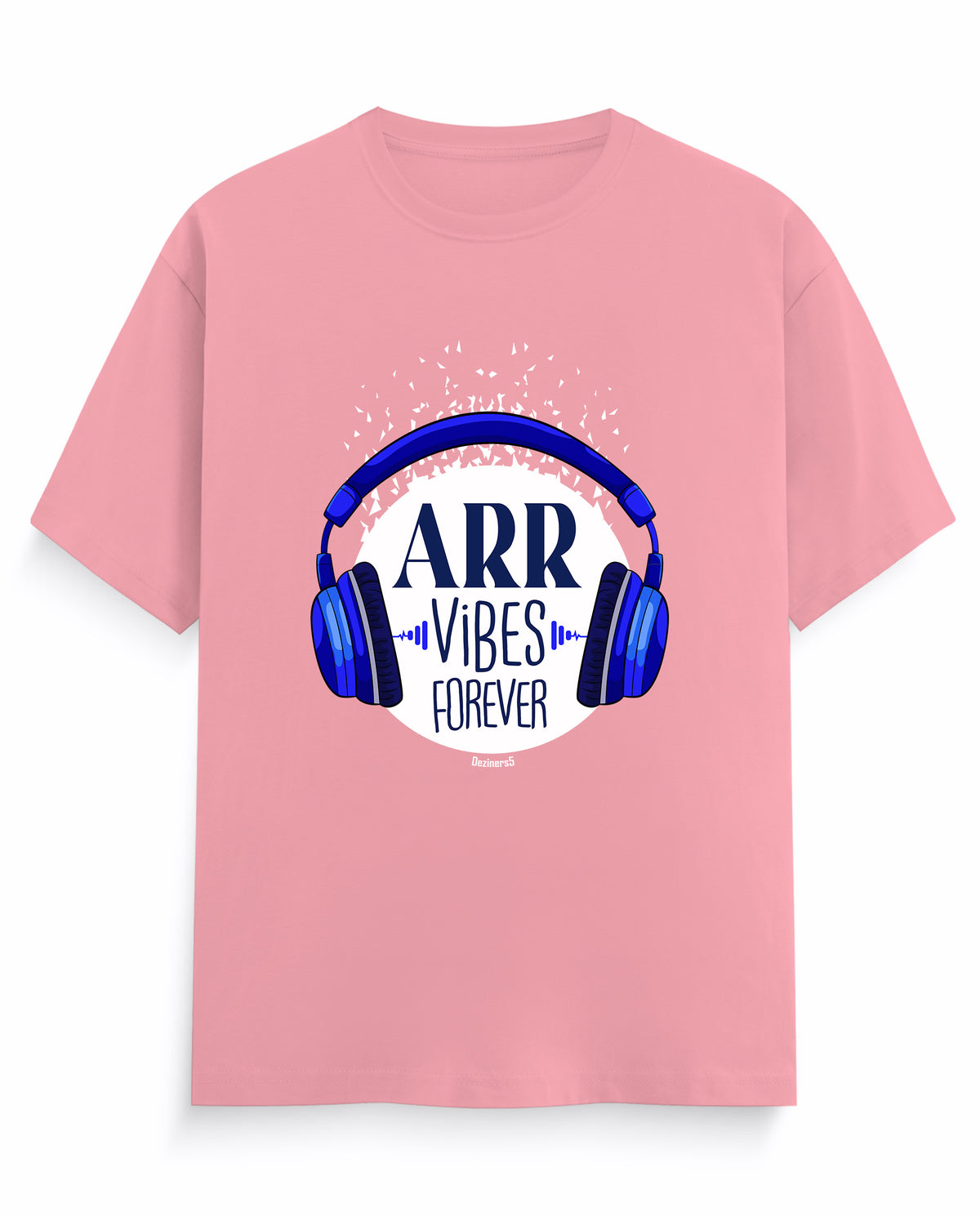 Front view of ARR VIBES - Men's Regular Fit T-Shirt in flamingo.