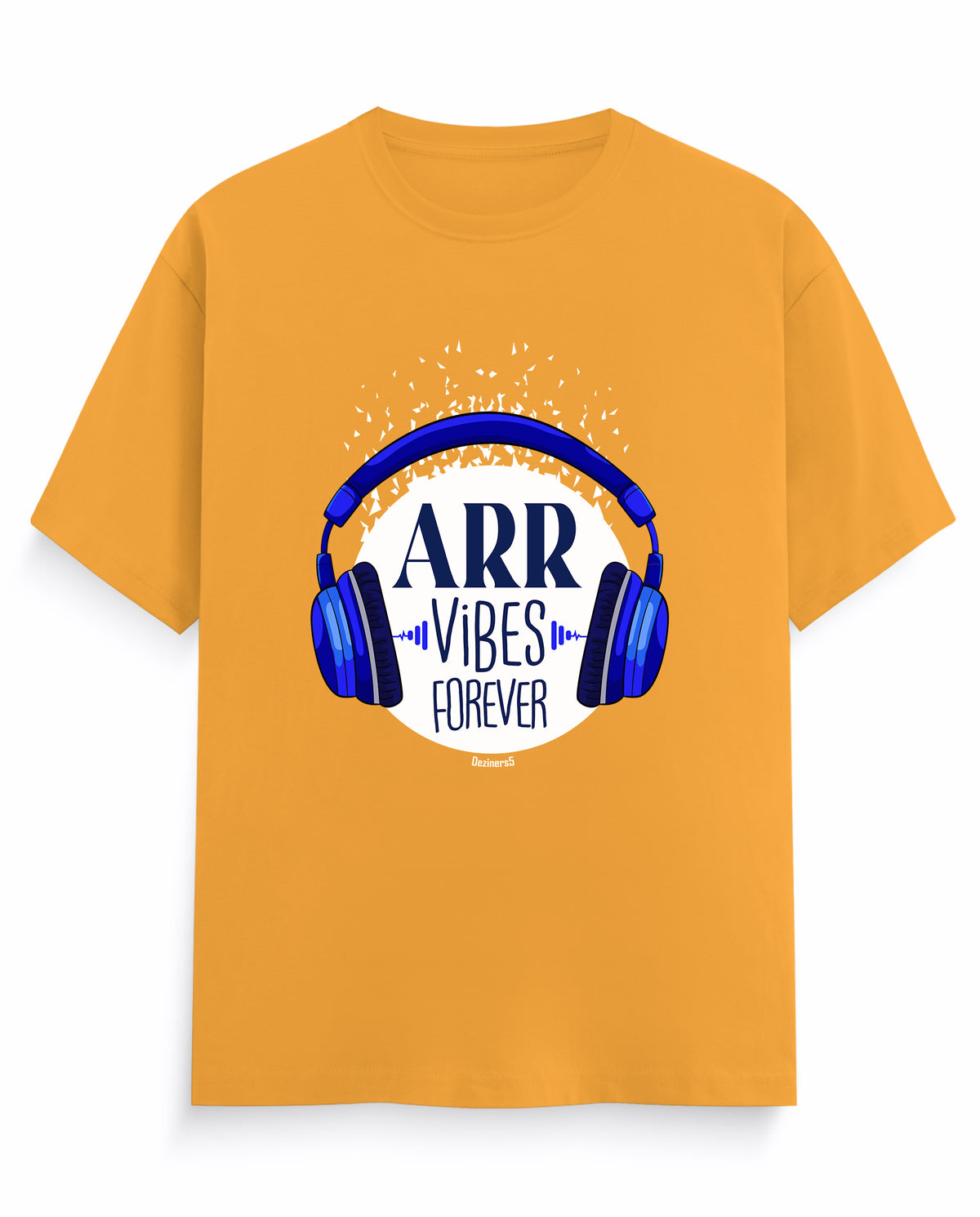 Front view of ARR VIBES - Men's Regular Fit T-Shirt in golden yellow.