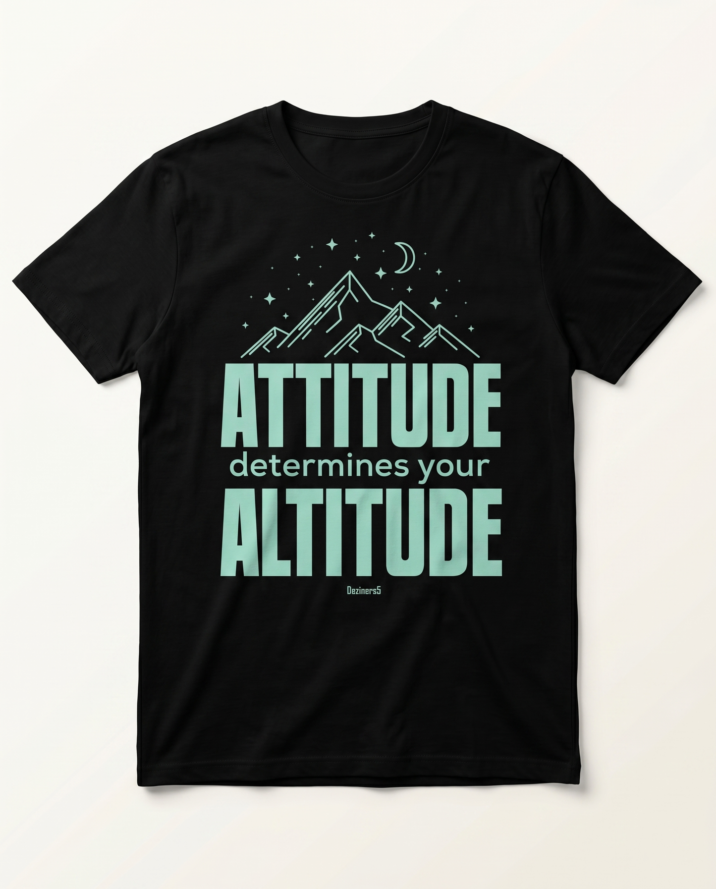 ATTITUDE men's regular-fit t-shirt in black featuring a motivational typography design.