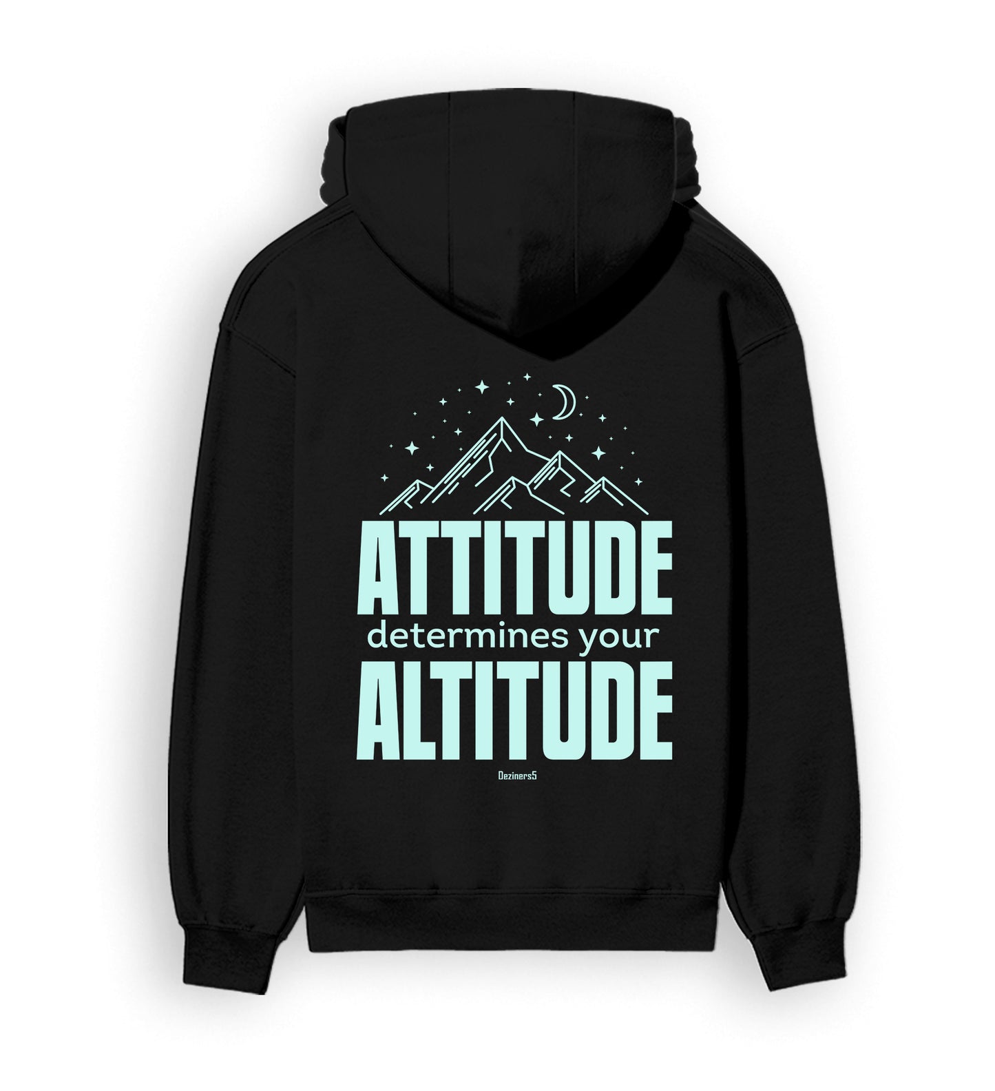 Back view of ATTITUDE - Unisex Regular Fit Hoodie in black.