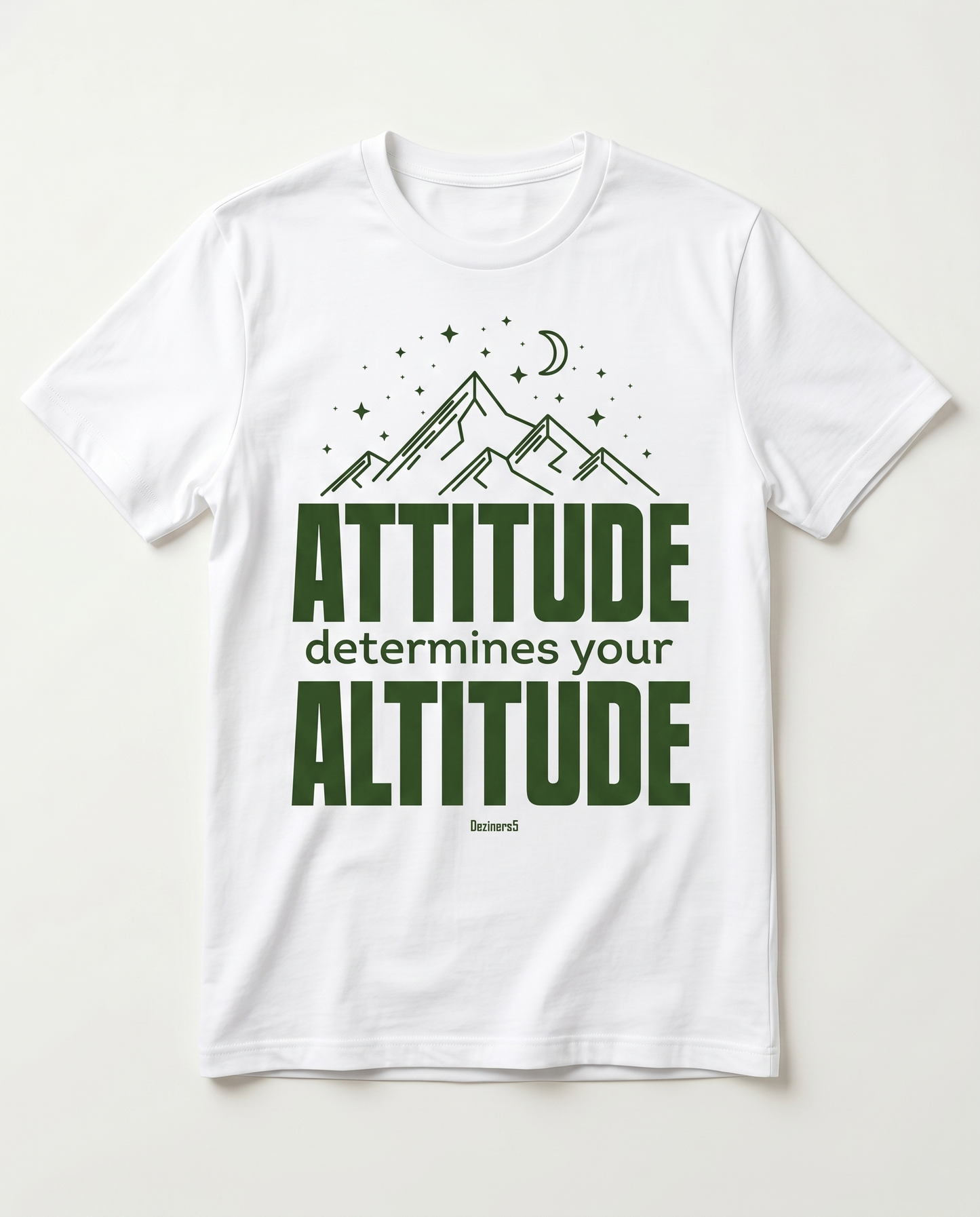 ATTITUDE men's regular-fit t-shirt in white featuring a motivational typography design.