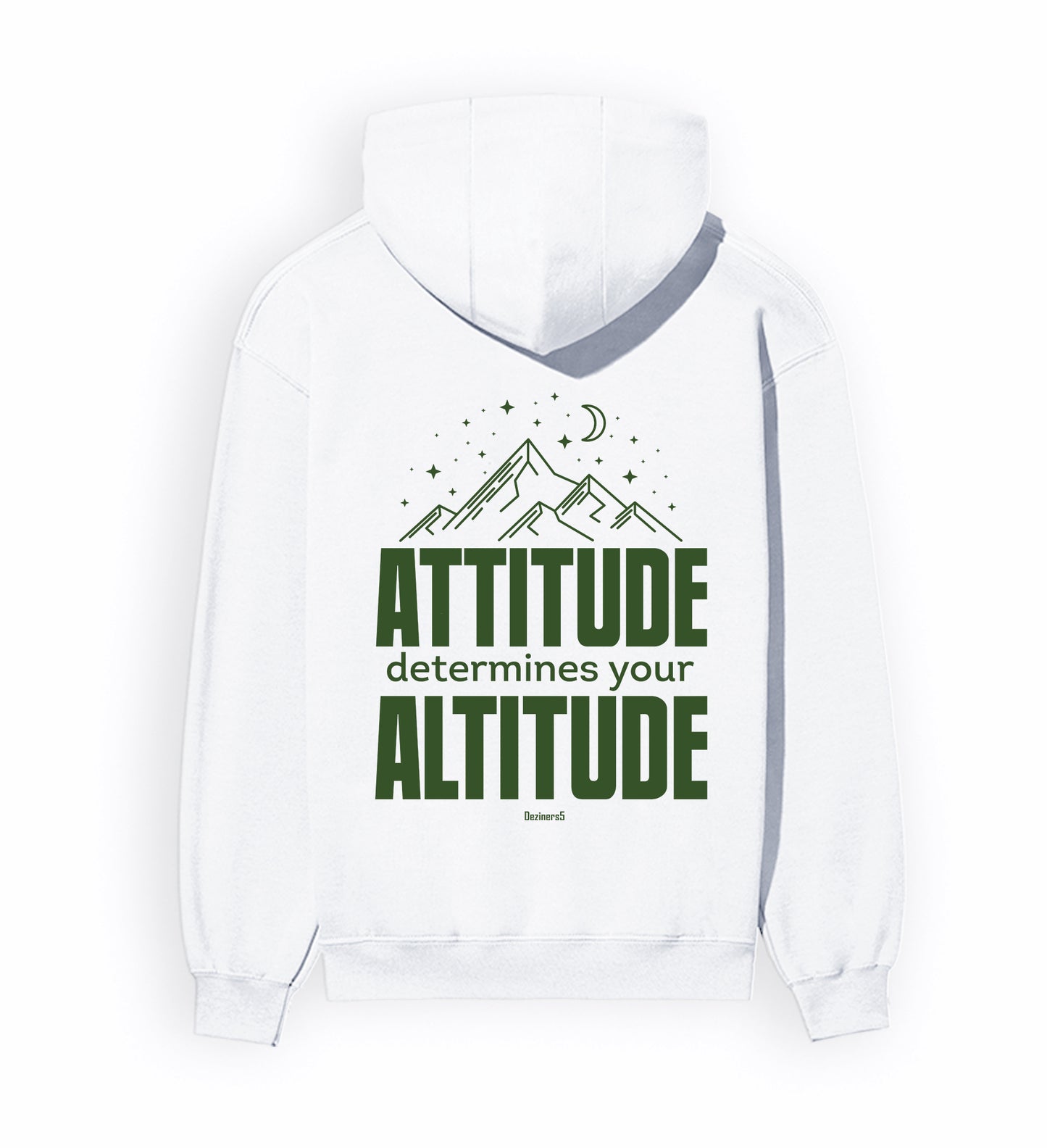 Back view of ATTITUDE - Unisex Regular Fit Hoodie in white.