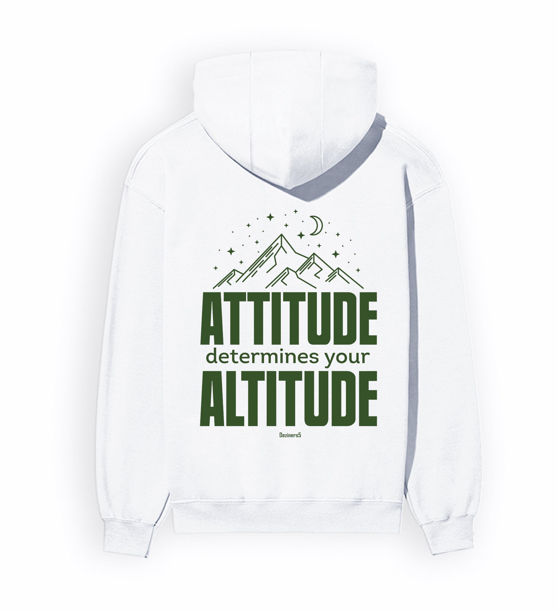 Back view of ATTITUDE - Unisex Regular Fit Hoodie in white.