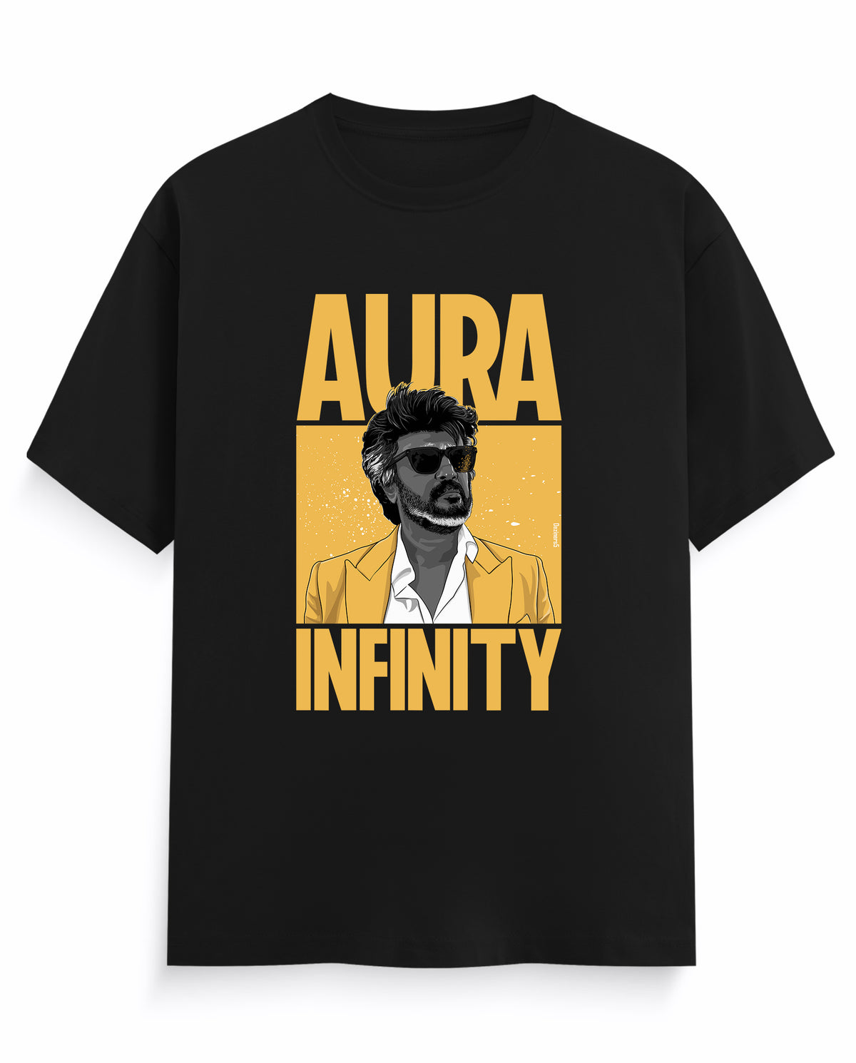 Front view of AURA INFINITY - Men's Regular Fit T-Shirt in black.