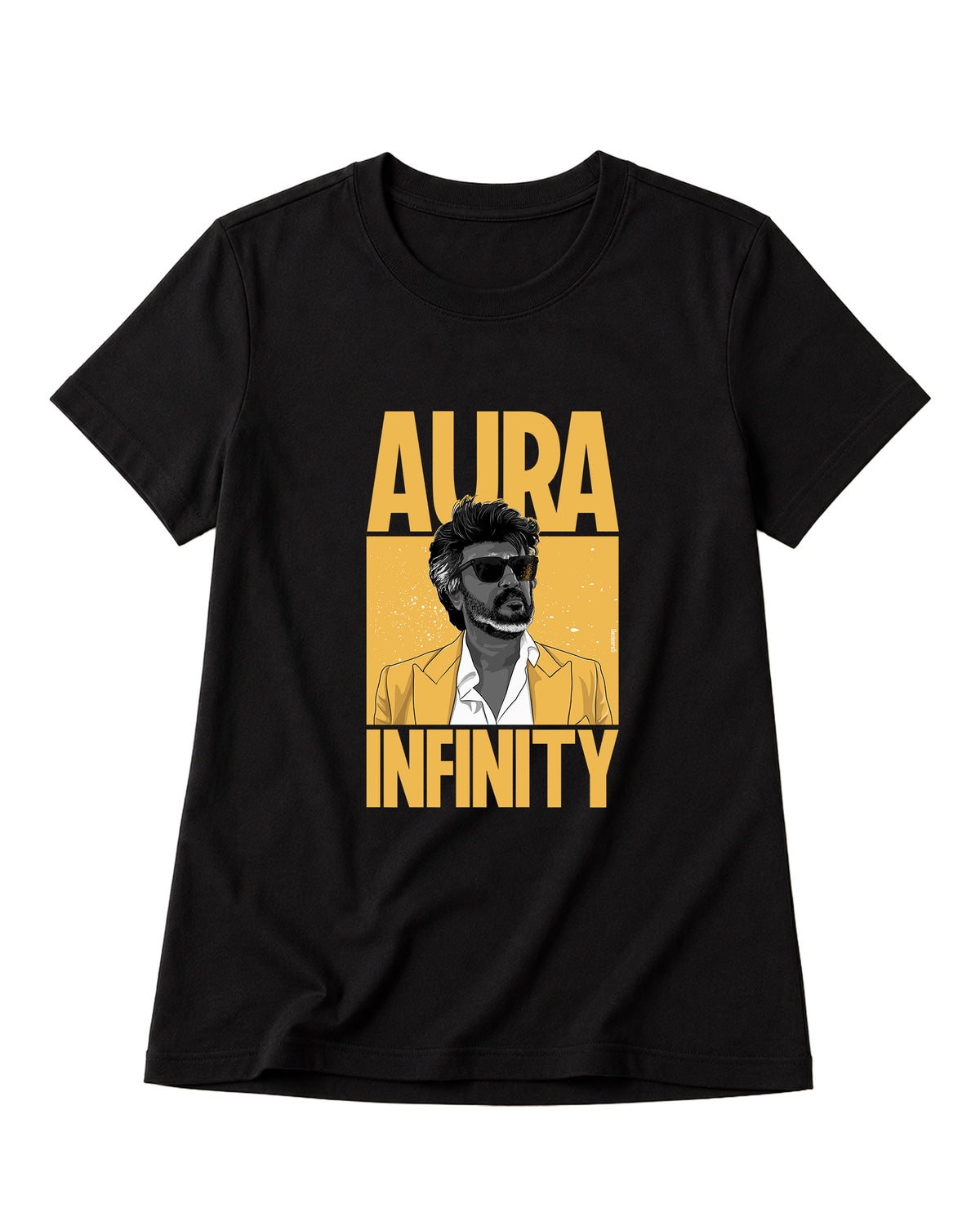 Front view of AURA INFINITY - Women's Regular Fit T-Shirt in black.