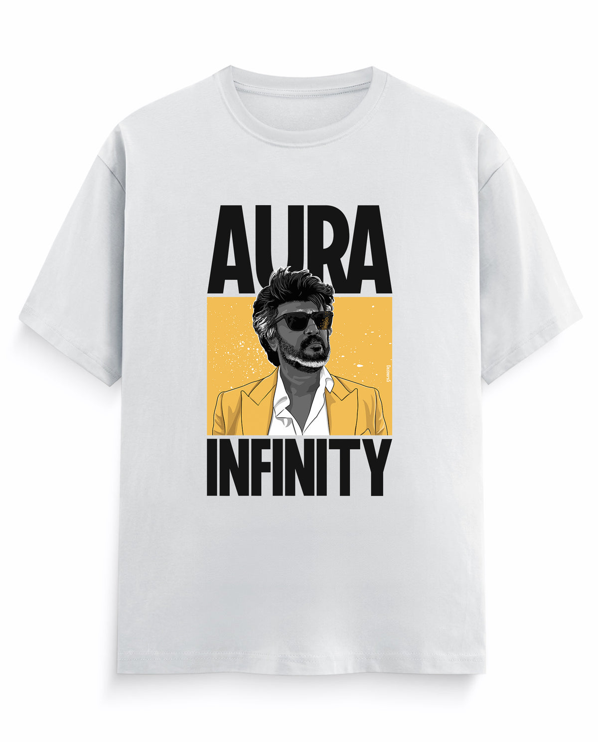 Front view of AURA INFINITY - Men's Regular Fit T-Shirt in white.
