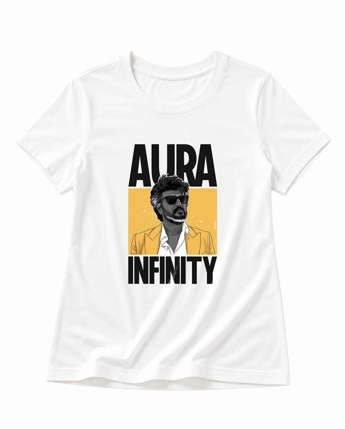 Front view of AURA INFINITY - Women's Regular Fit T-Shirt in white.