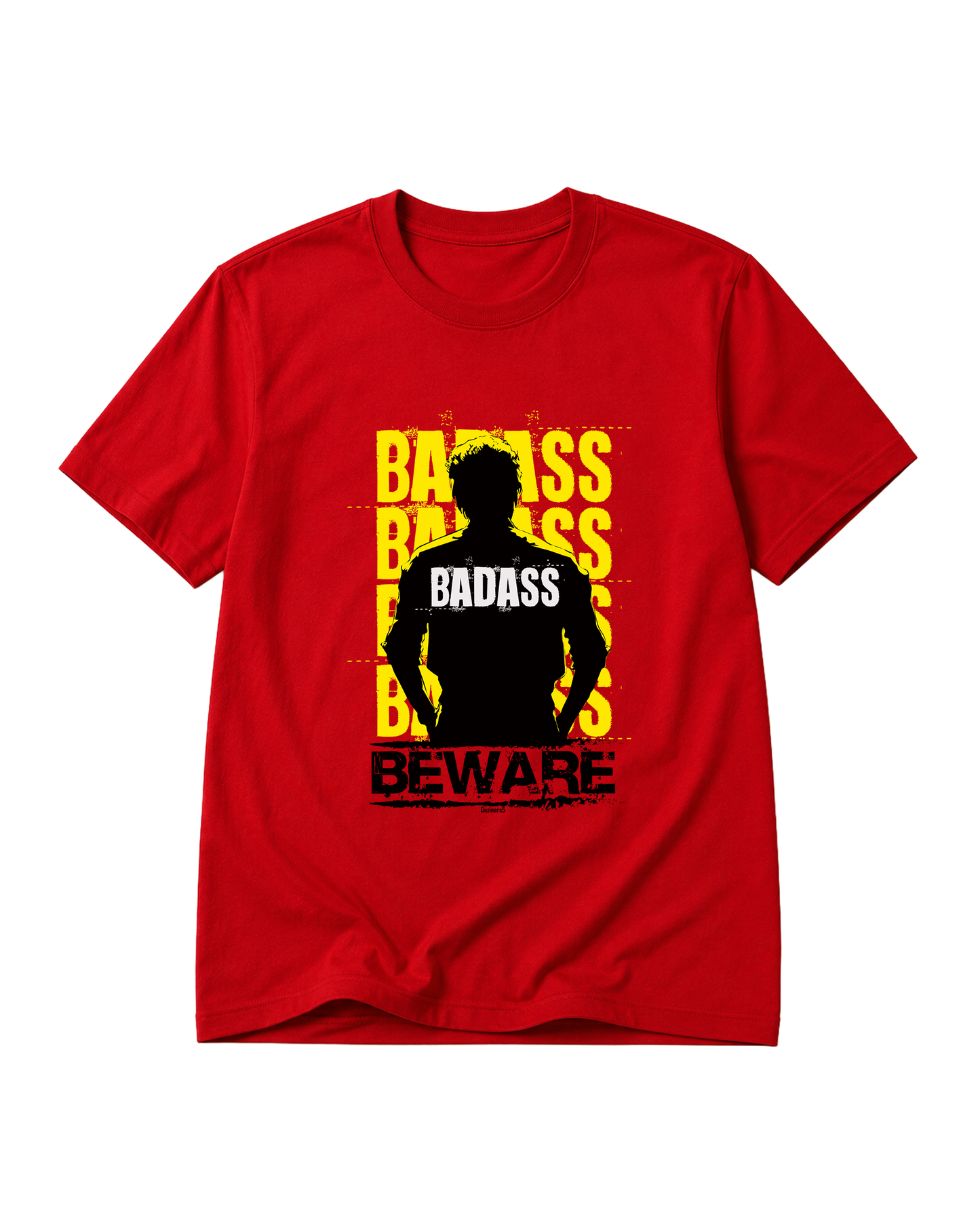 BADASS Vijay inspired men's regular fit t-shirt in red featuring bold graphic artwork.