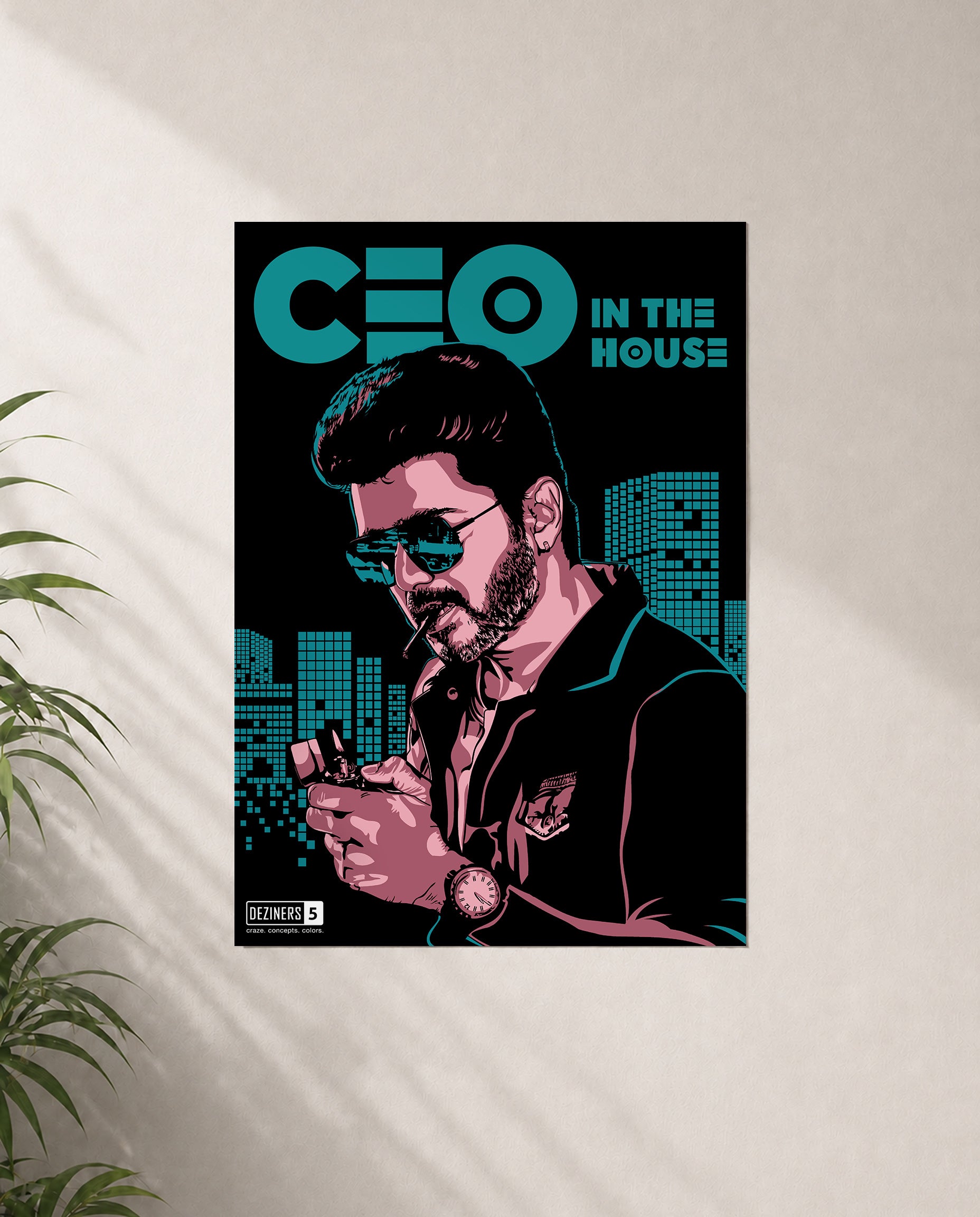 CEO premium matte wall poster featuring Thalapathy-inspired leadership artwork with a modern cinematic aesthetic.