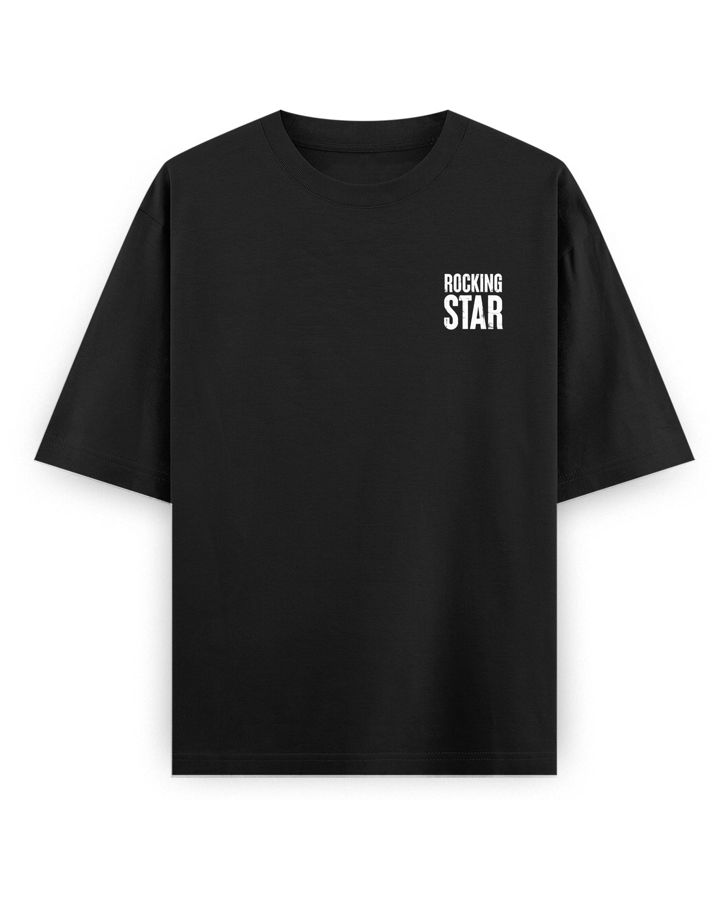 Front view of DADDY'S HOME unisex oversized graphic t-shirt in black.
