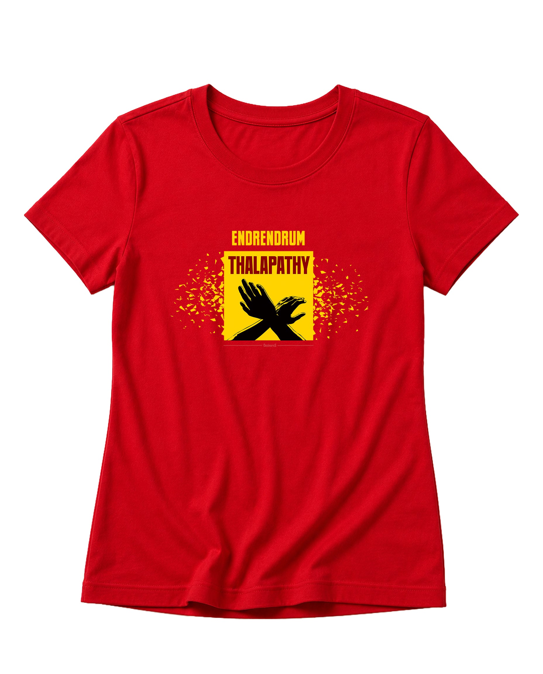 ENDRENDRUM THALAPATHY women's regular-fit t-shirt in red.