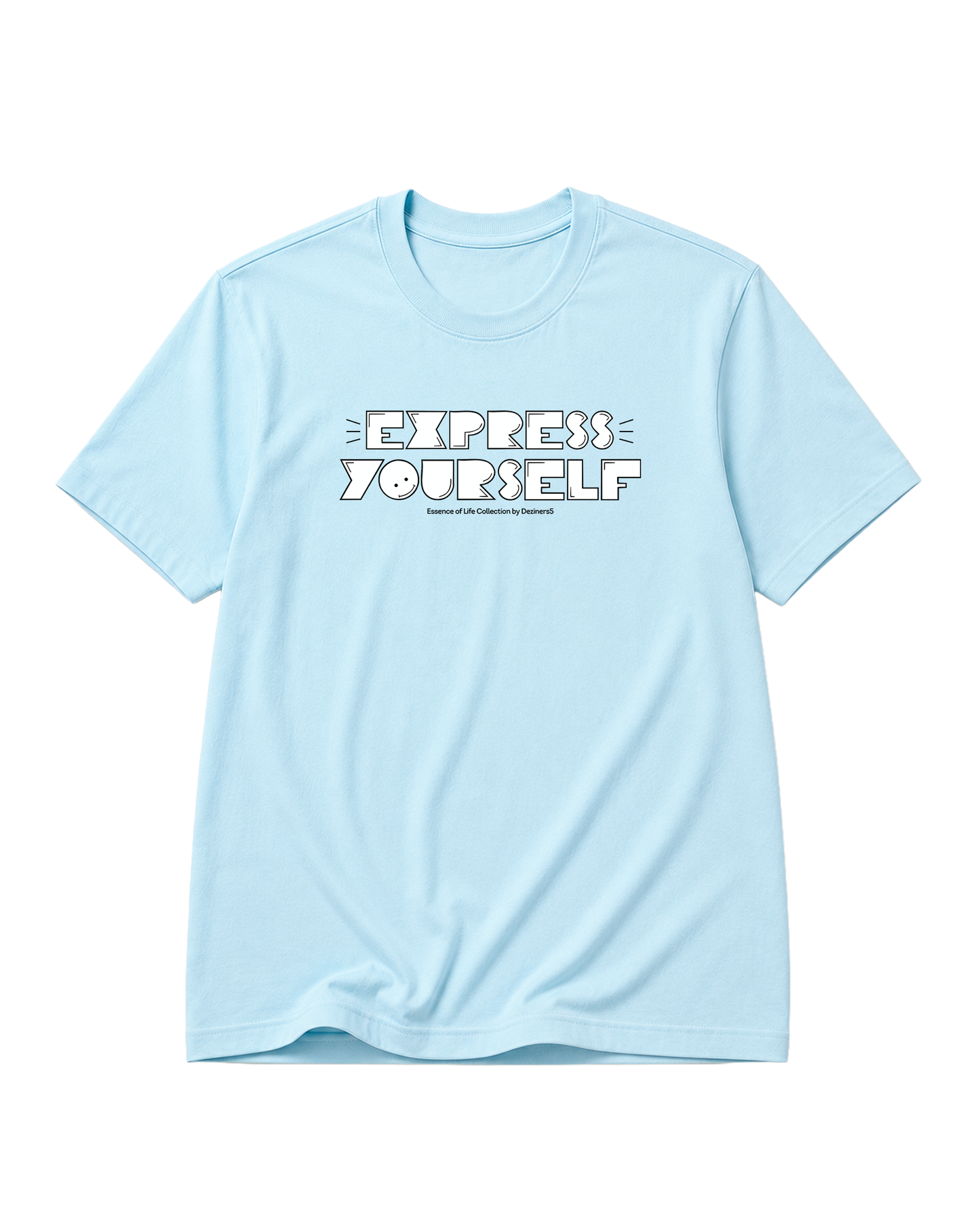 EXPRESS YOURSELF men's regular-fit t-shirt in baby blue featuring an inspirational typography design.