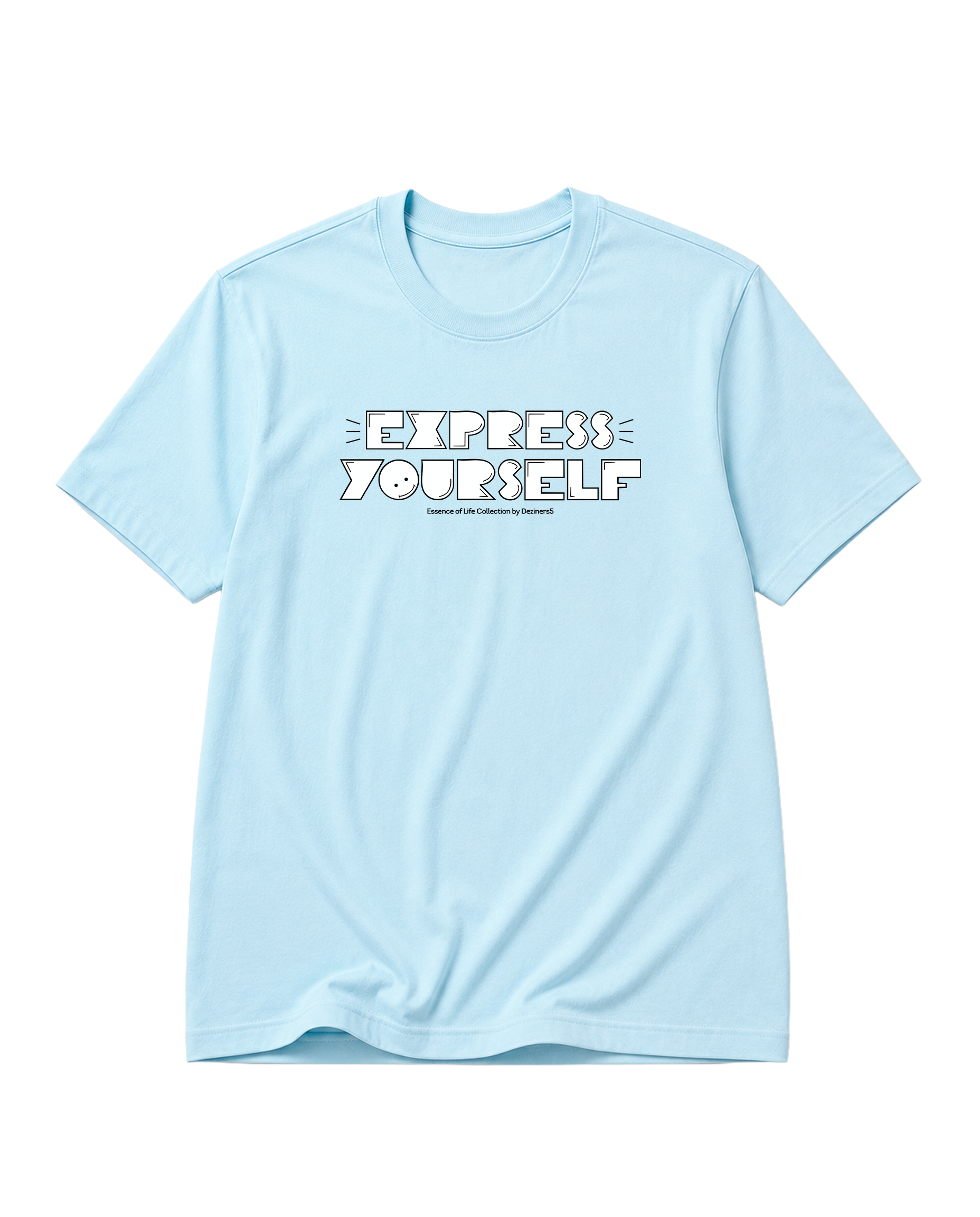 EXPRESS YOURSELF men's regular-fit t-shirt in baby blue featuring an inspirational typography design.