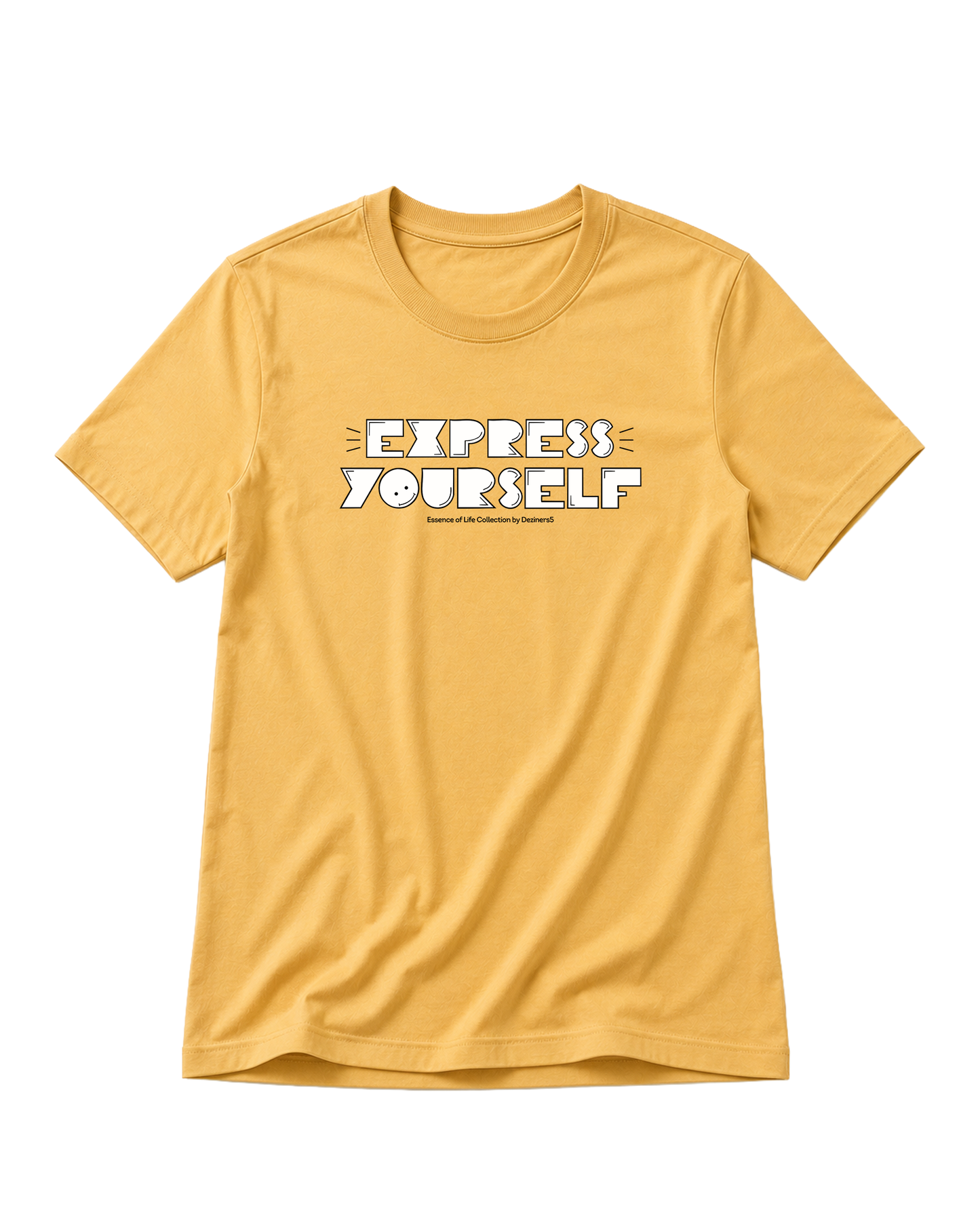 EXPRESS YOURSELF men's regular-fit t-shirt in beige featuring an inspirational typography design.