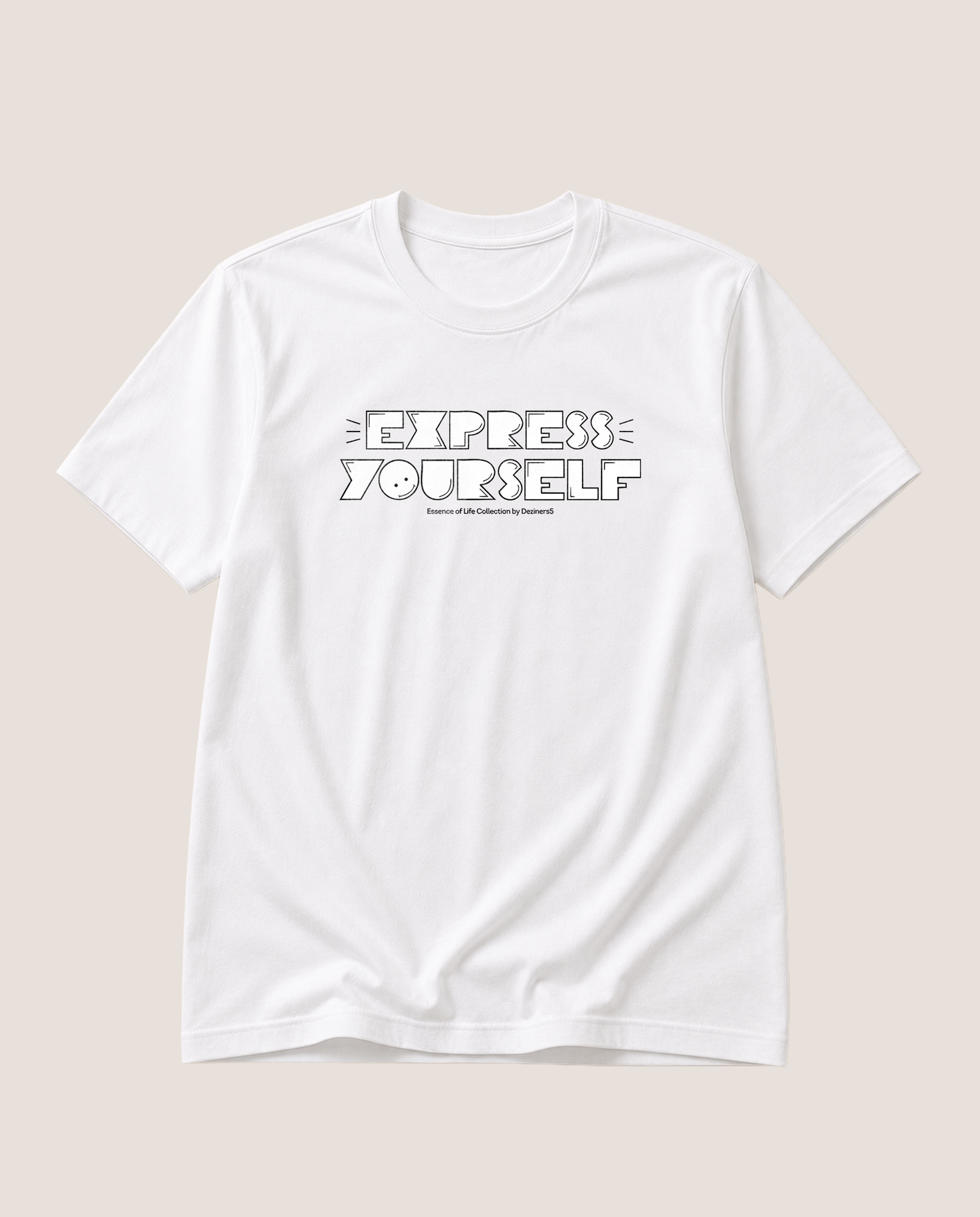 EXPRESS YOURSELF men's regular-fit t-shirt in white featuring an inspirational typography design.