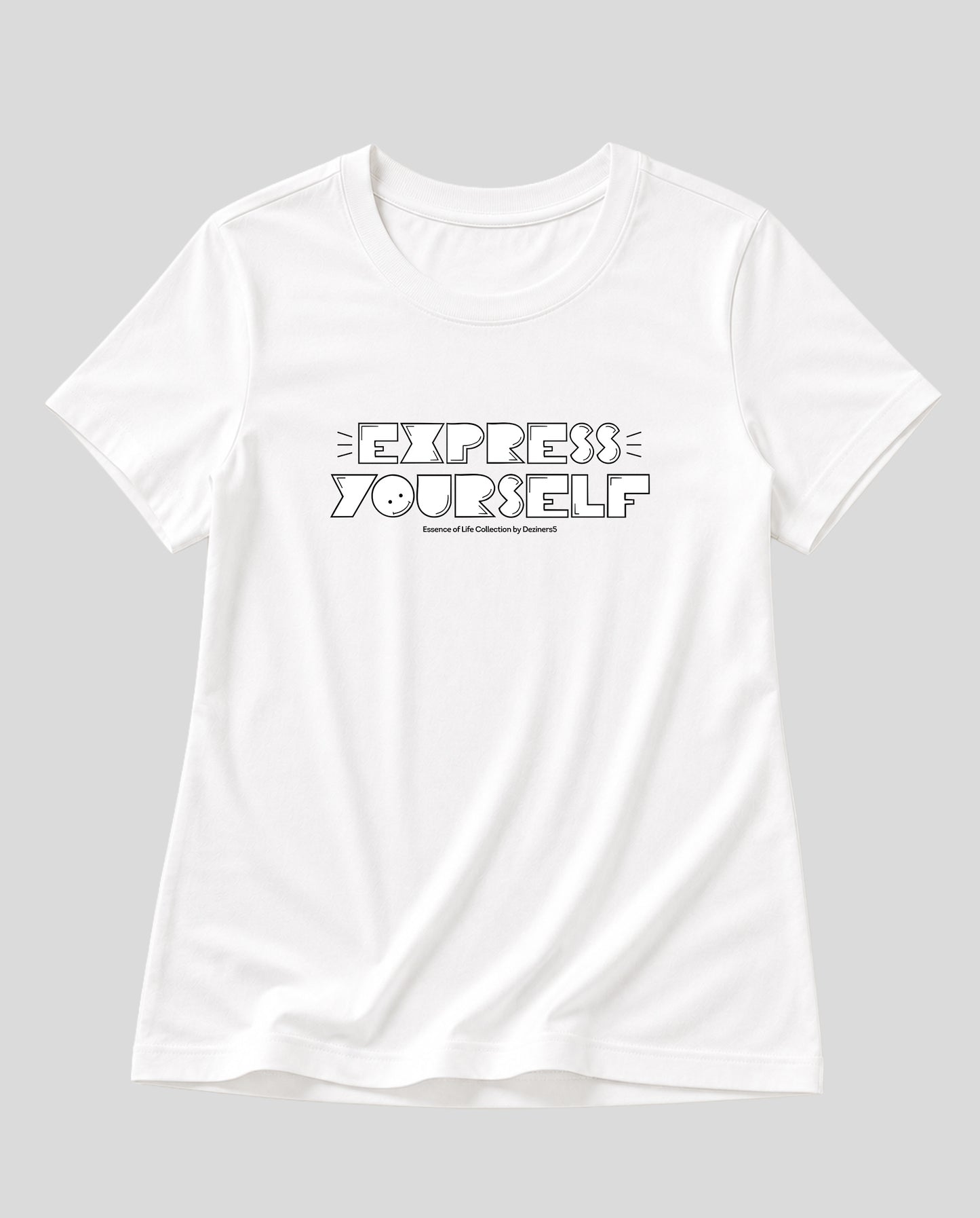 EXPRESS YOURSELF women's regular-fit t-shirt in white. 