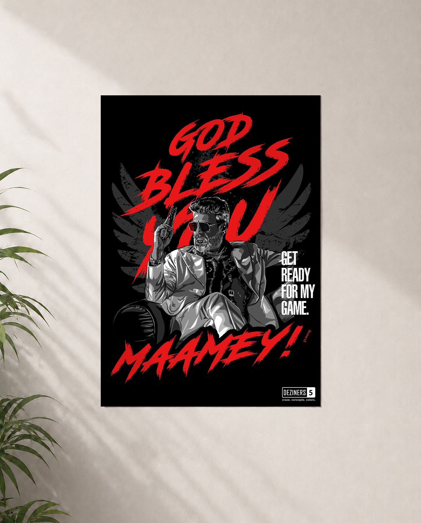 GBU premium matte wall poster featuring AK-inspired action artwork with bold cinematic styling and premium detailing.
