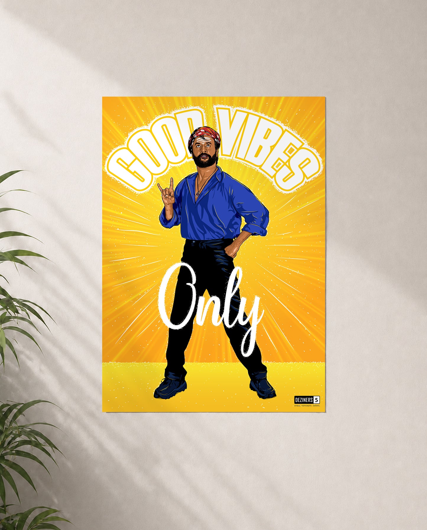 GOOD VIBES premium matte wall poster featuring Superstar-inspired artwork with a positive cinematic aesthetic.