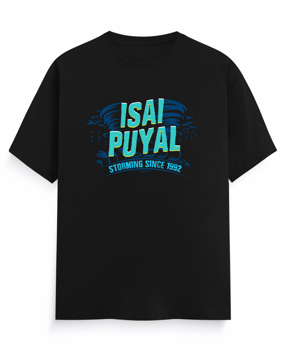 Front view of ISAIPUYAL - Men's Regular Fit T-Shirt in black.