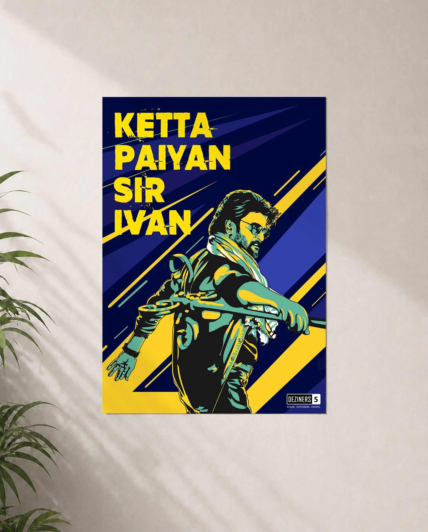 KETTA PAIYAN SIR IVAN Superstar poster featuring Thalaivar inspired action artwork and bold attitude.