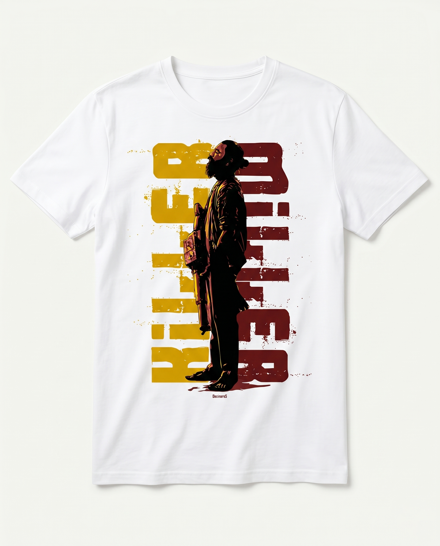 KILLER MILLER men's regular-fit t-shirt in white featuring an illustrated graphic and typography design.