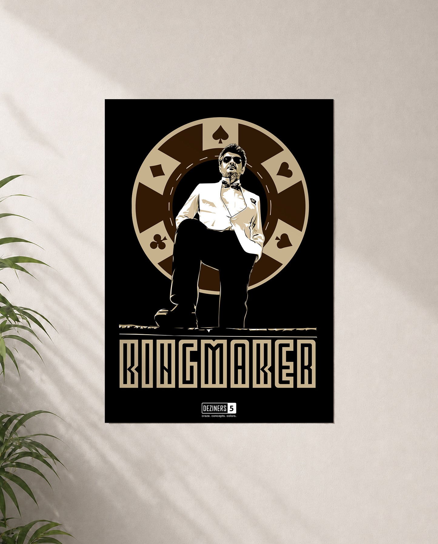 KINGMAKER premium matte wall poster featuring AK-inspired cinematic artwork symbolizing confidence, intelligence, and leadership.