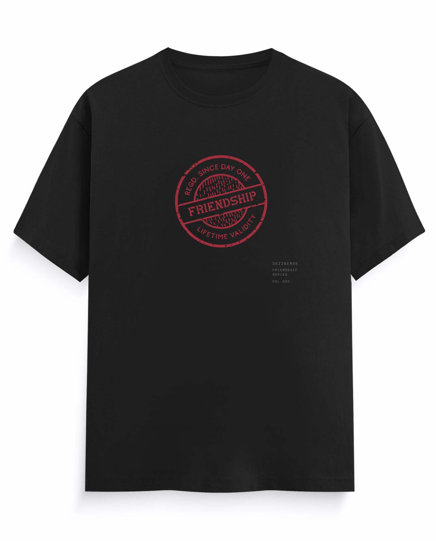 LIFETIME VALIDITY men's regular-fit t-shirt in black.