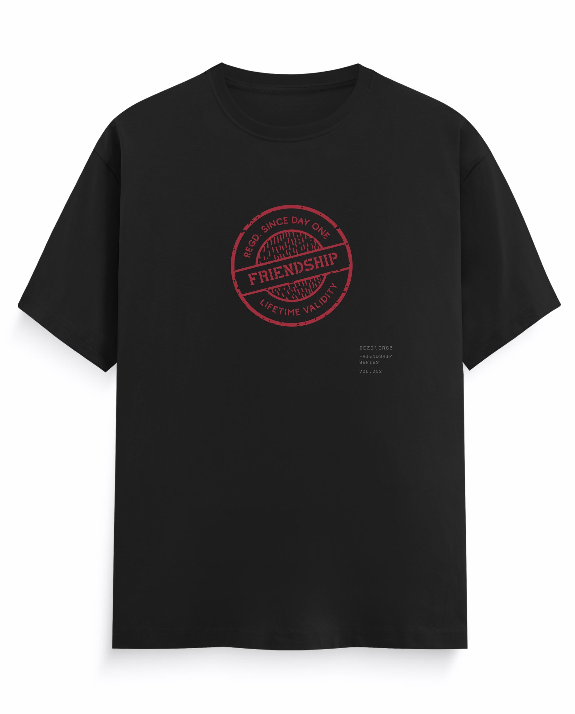 LIFETIME VALIDITY men's regular-fit t-shirt in black.