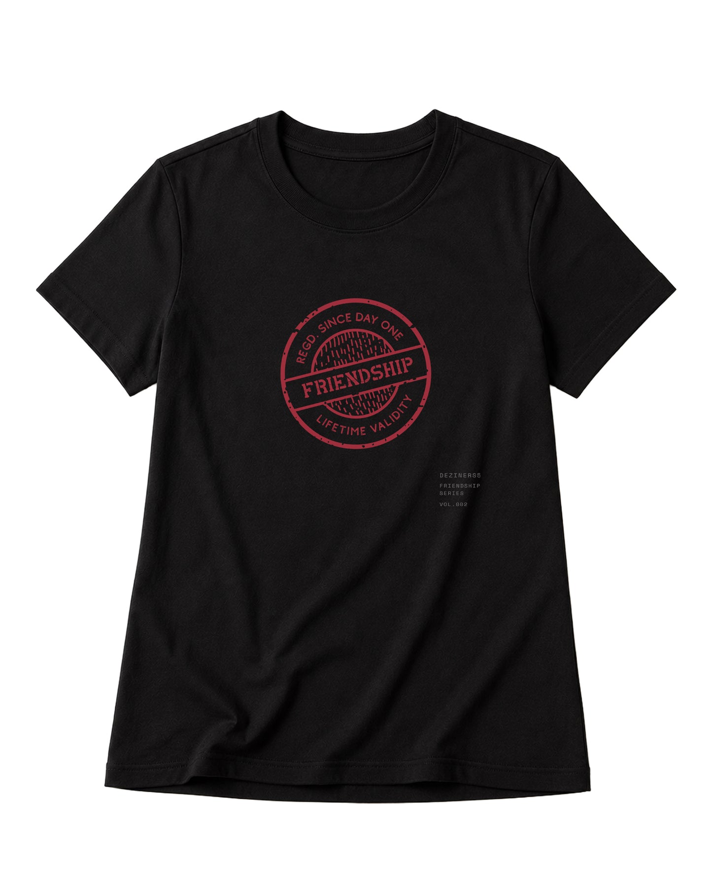 LIFETIME VALIDITY women's regular-fit t-shirt in black.