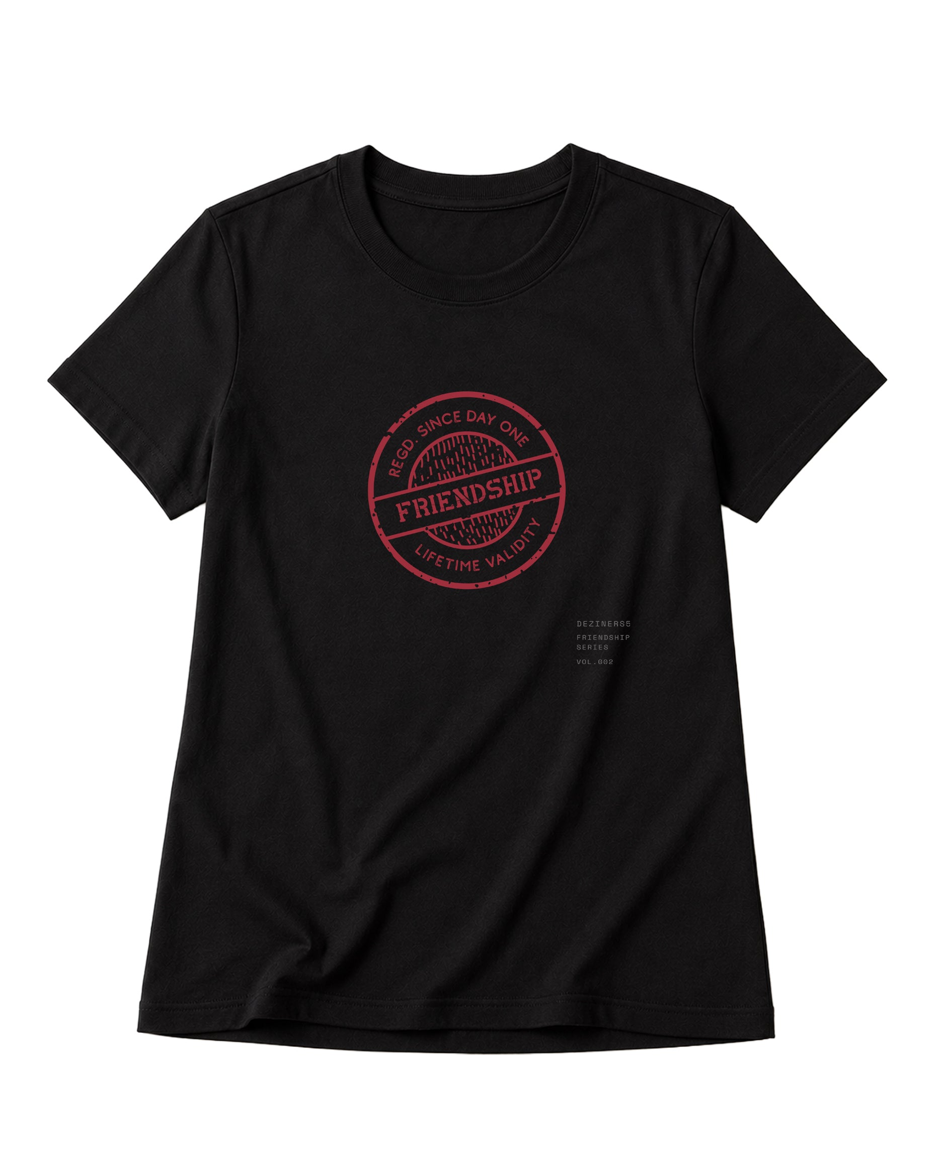 LIFETIME VALIDITY women's regular-fit t-shirt in black.