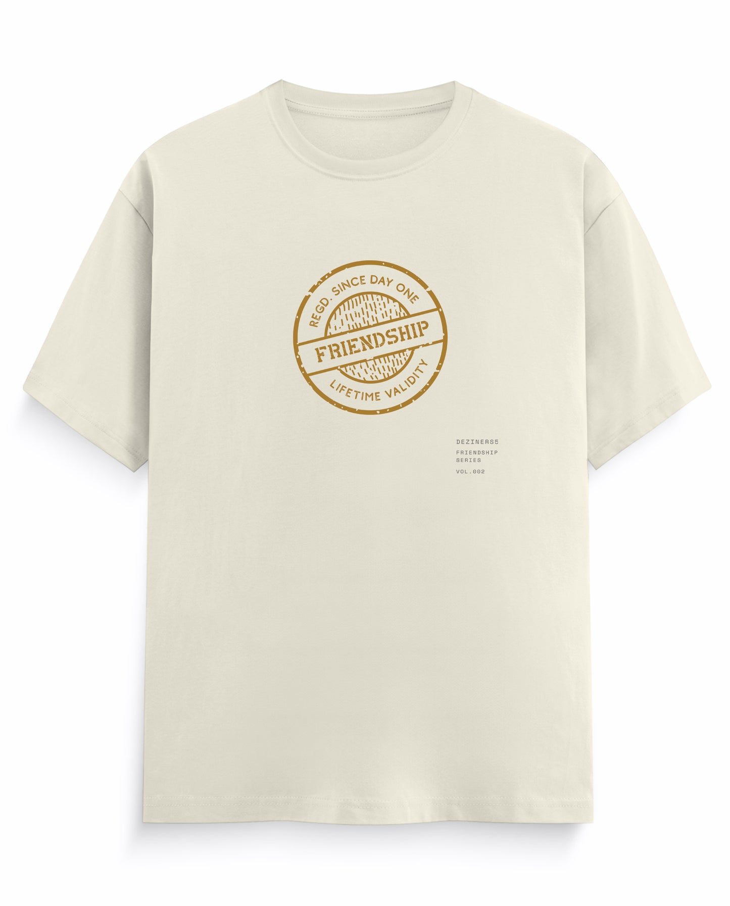 LIFETIME VALIDITY men's regular-fit t-shirt in off-white.