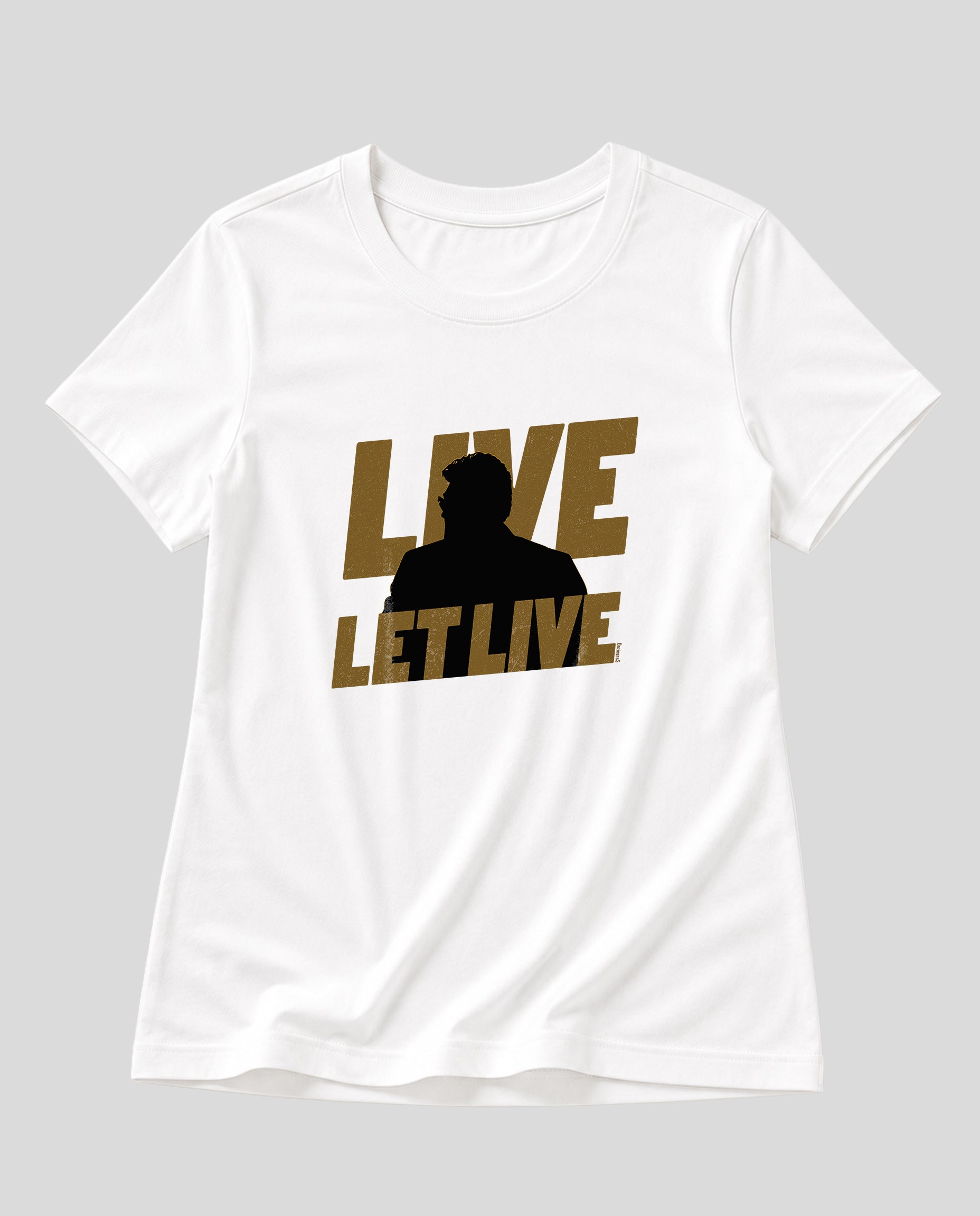 LIVE & LET LIVE women's regular-fit t-shirt in white.