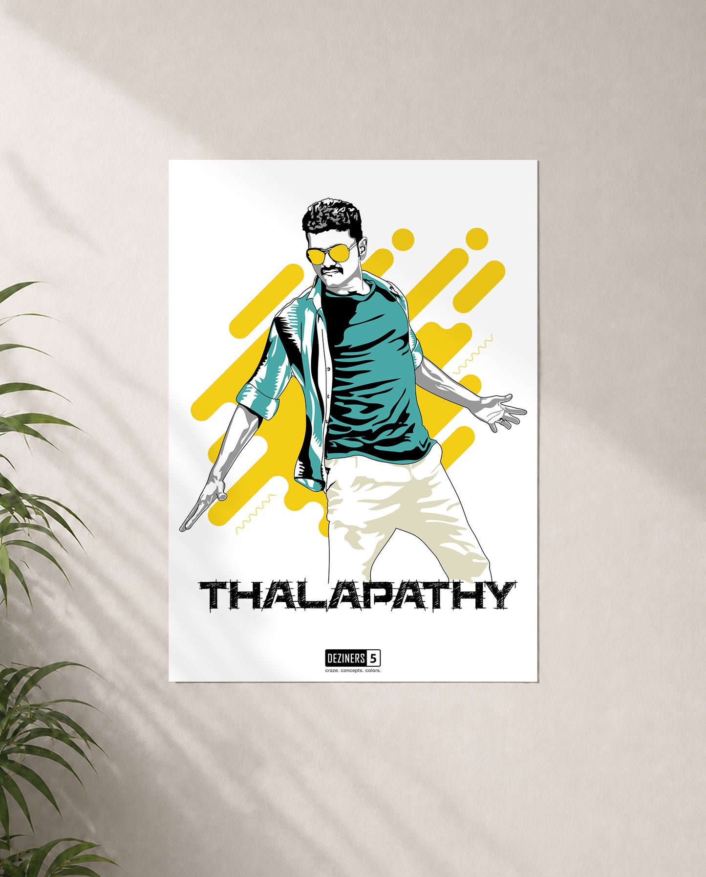 MERSAL MOVES premium matte wall poster featuring Thalapathy-inspired dance artwork with vibrant cinematic styling.
