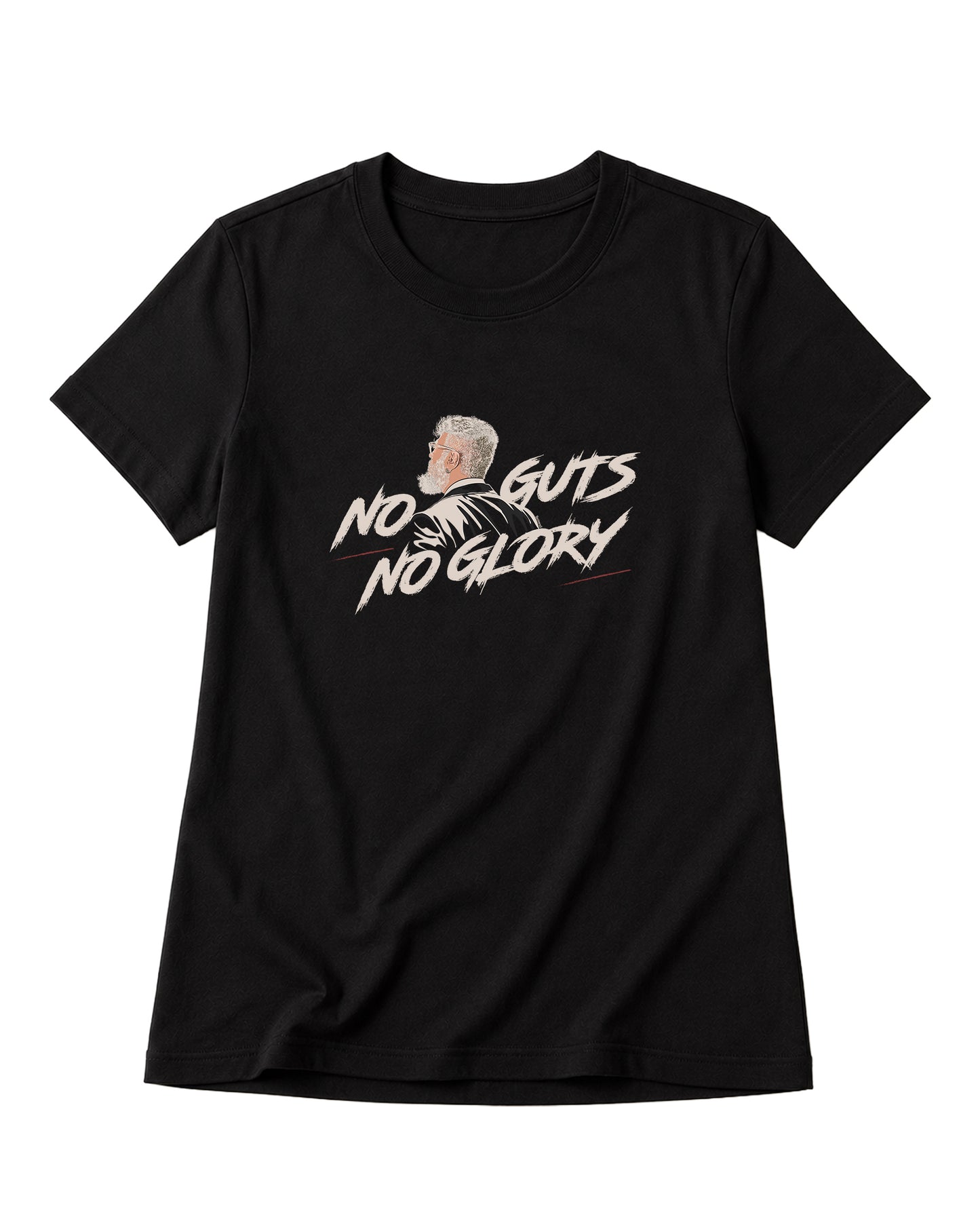 NO GUTS NO GLORY women's regular-fit t-shirt in black.