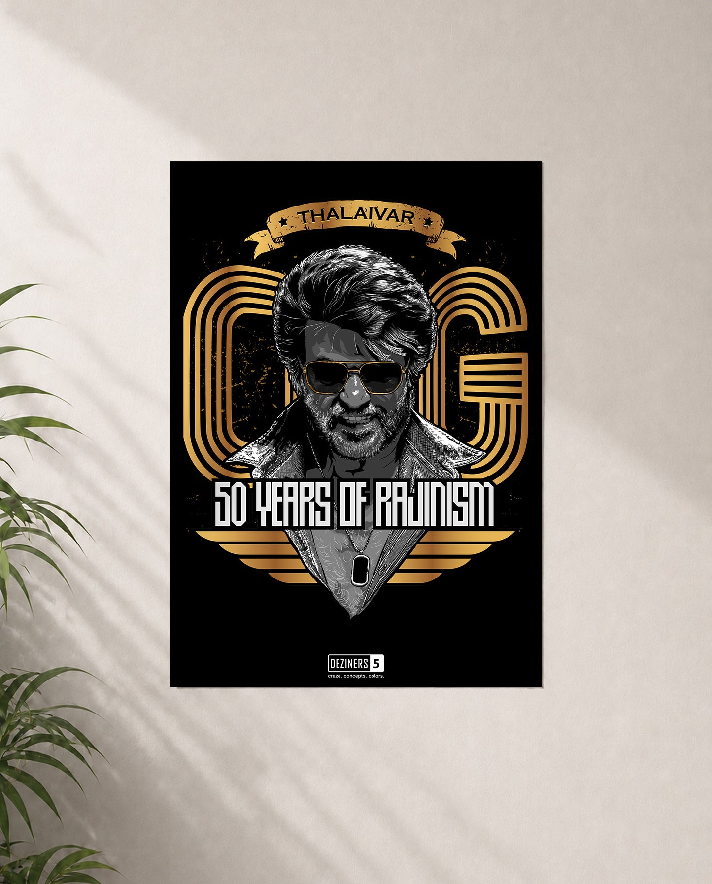 OG Superstar poster featuring Thalaivar inspired cinematic artwork and bold iconic styling for A4 and A3 wall display.