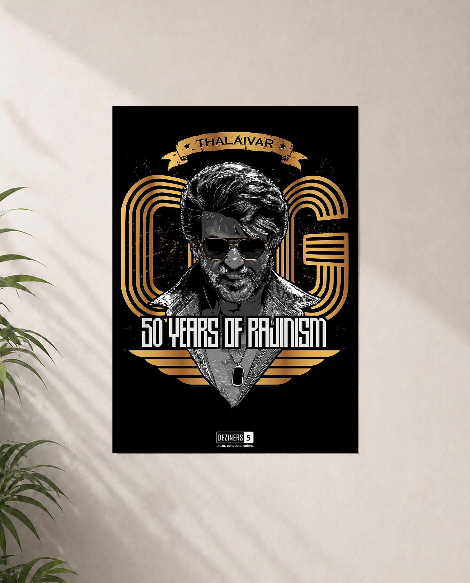 OG Superstar poster featuring Thalaivar inspired cinematic artwork and bold iconic styling for A4 and A3 wall display.