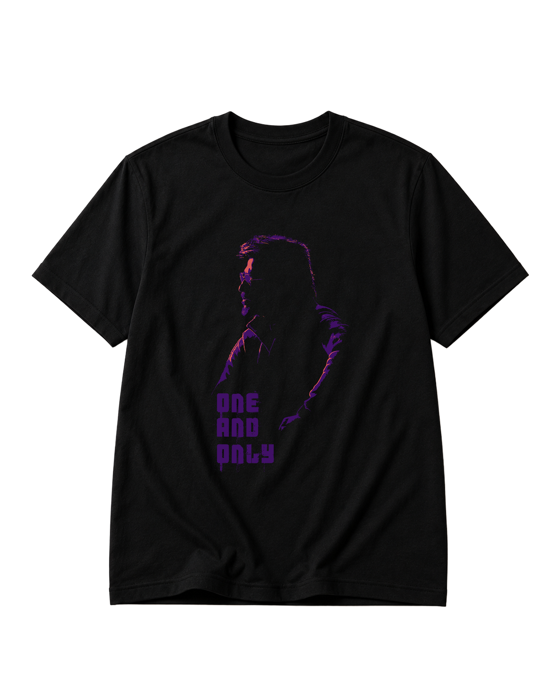 ONE AND ONLY Superstar inspired black men's regular-fit t-shirt featuring fan artwork design.