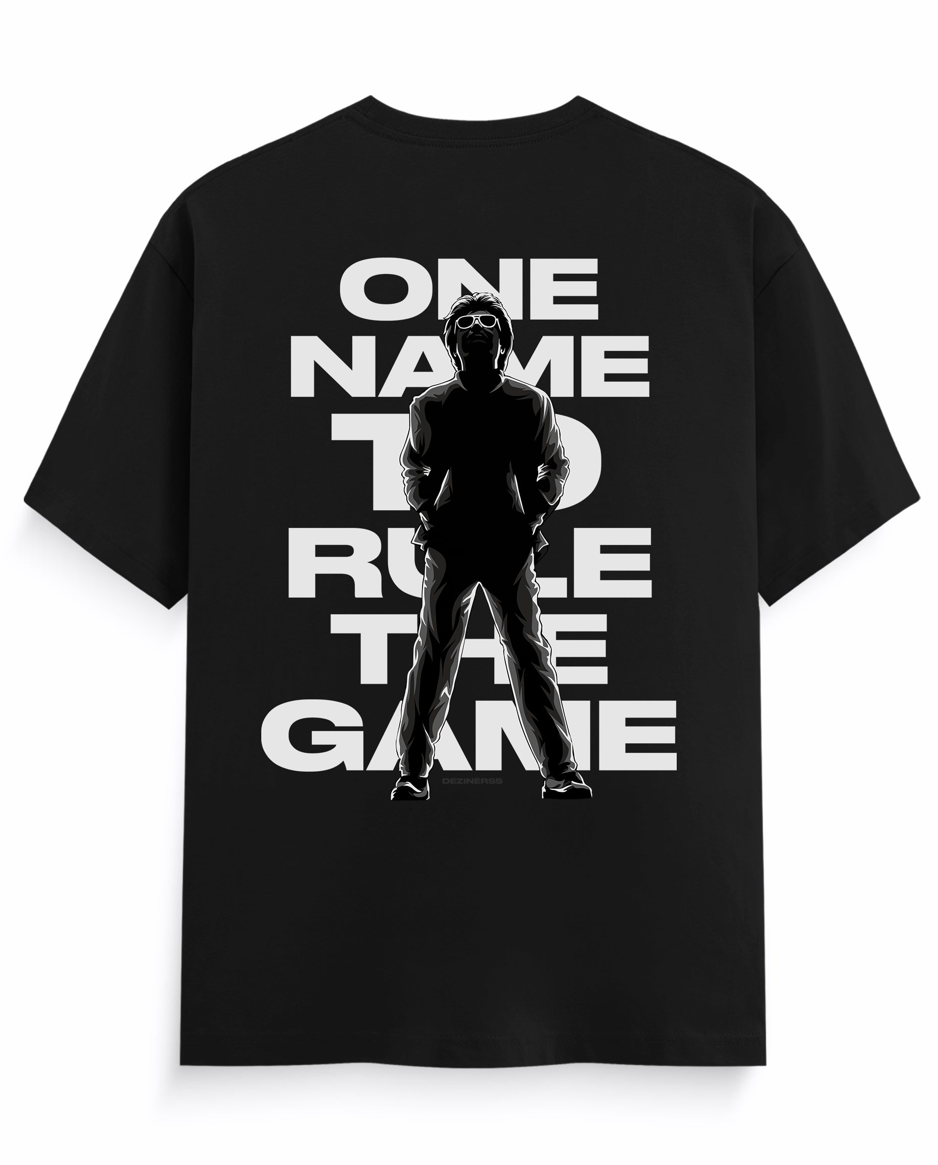 Back view of ONE NAME men's regular-fit t-shirt in black.