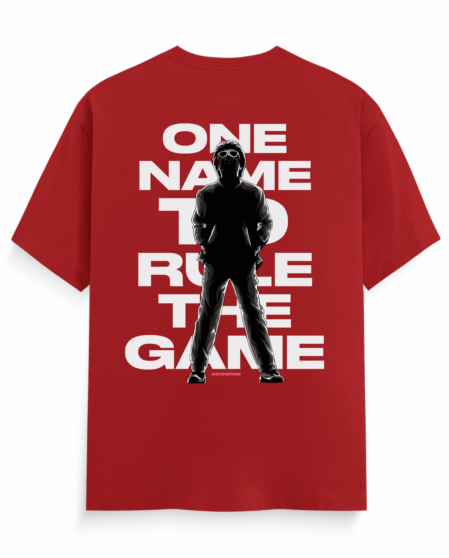 Back view of ONE NAME men's regular-fit t-shirt in red.