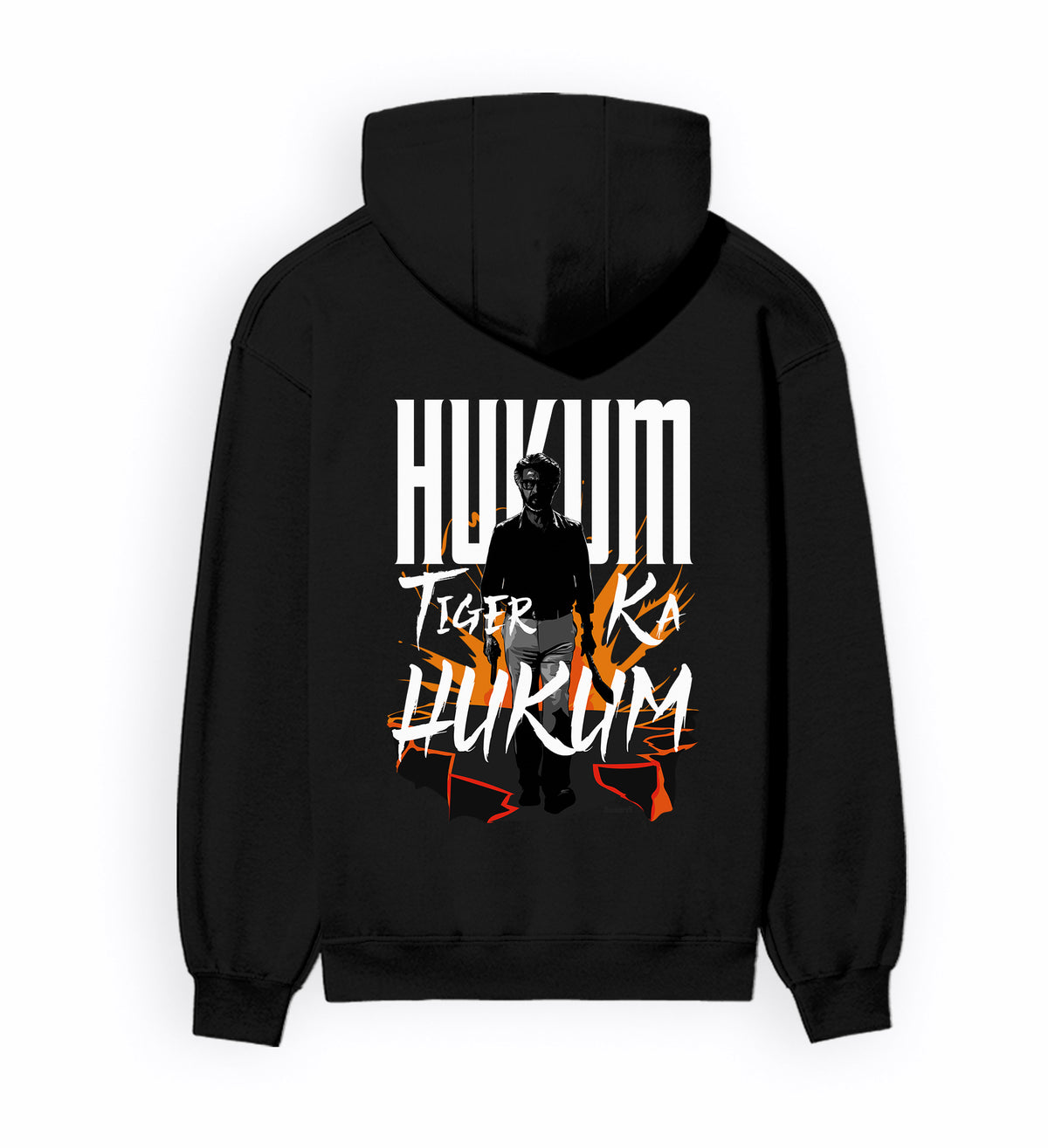 Back view of ORDER OF THE TIGER - Unisex Regular Fit Hoodie in black.