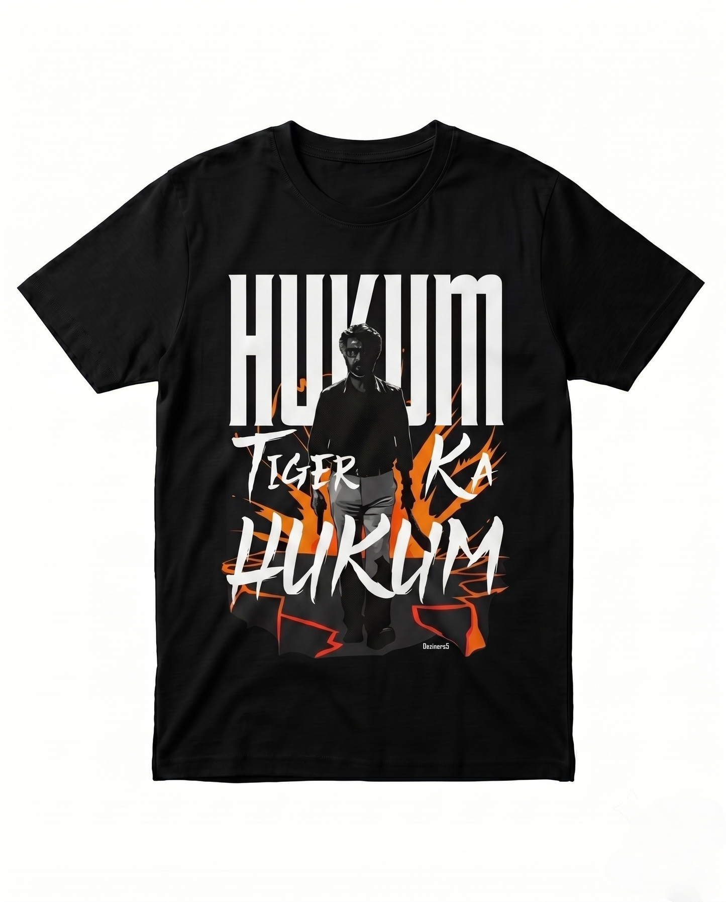 Men's black ORDER OF THE TIGER regular fit graphic t-shirt front view featuring bold statement artwork.