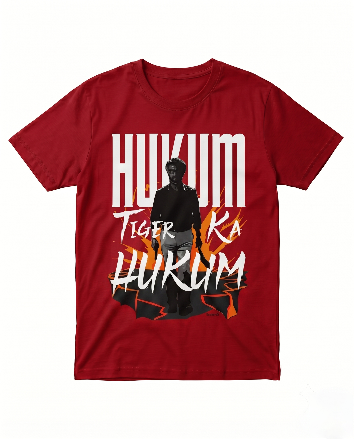 Men's red ORDER OF THE TIGER regular fit graphic t-shirt front view featuring bold statement artwork.